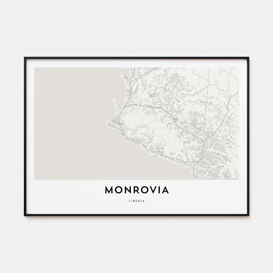 Monrovia Map Landscape Poster
