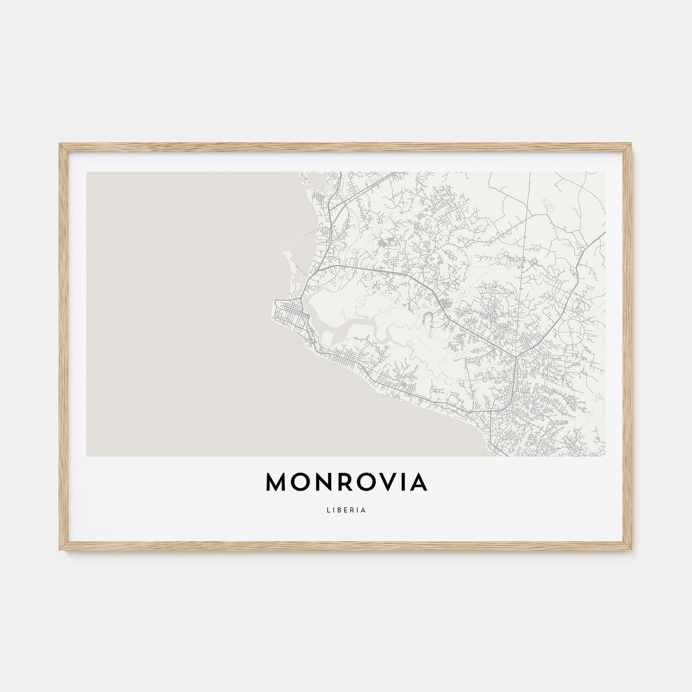 Monrovia Map Landscape Poster