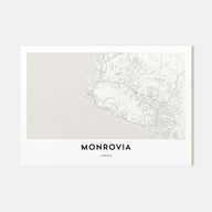 Monrovia Map Landscape Poster