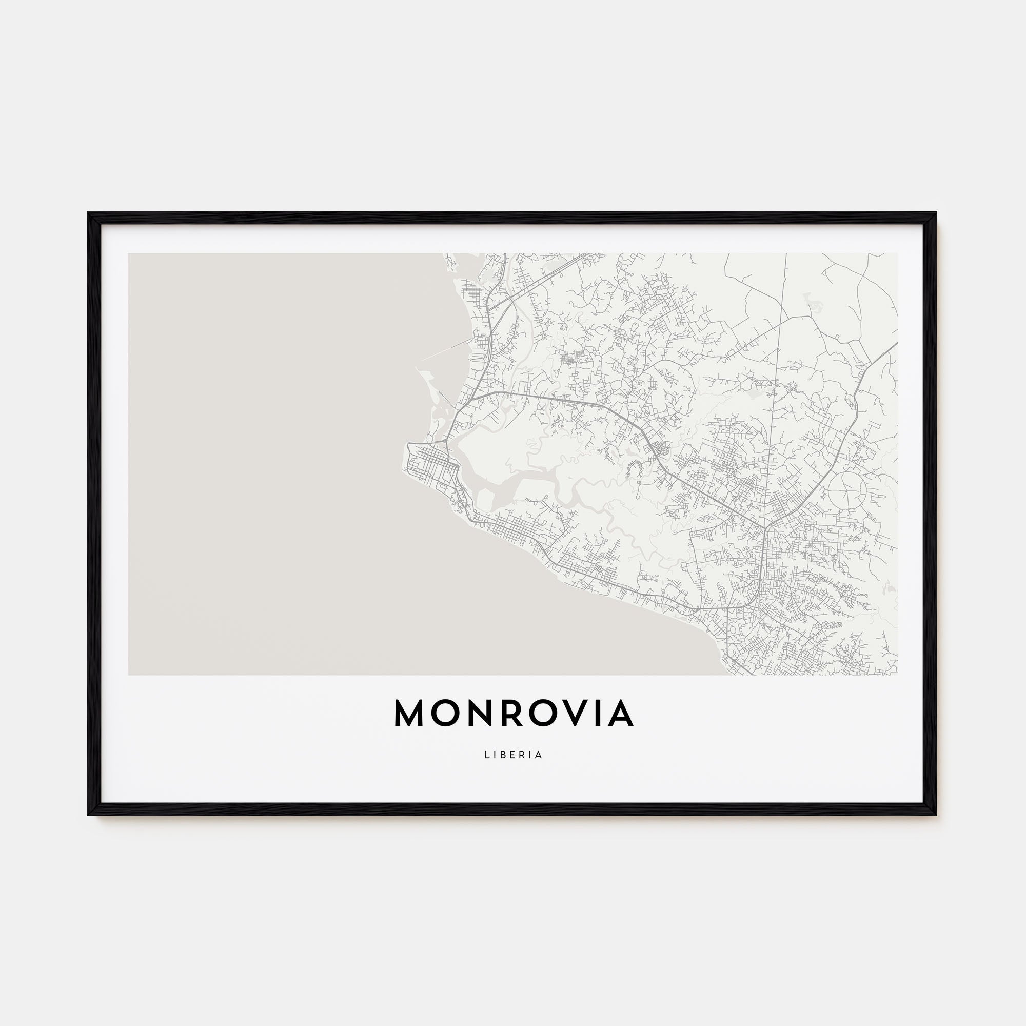 Monrovia Map Landscape Poster