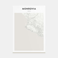 Monrovia Map Portrait Poster