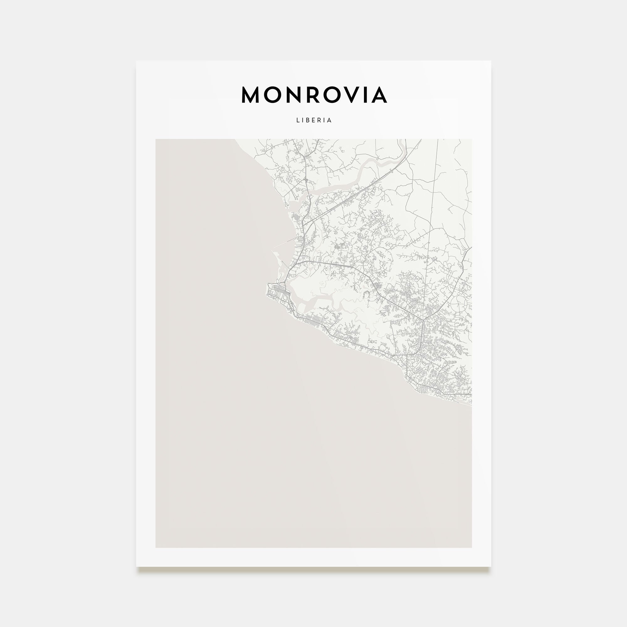 Monrovia Map Portrait Poster