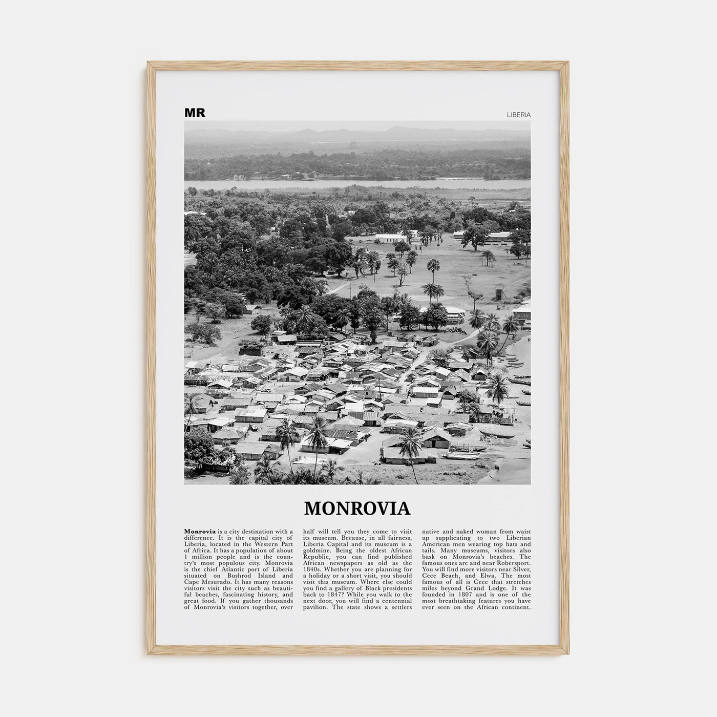 Monrovia Travel B&W Poster