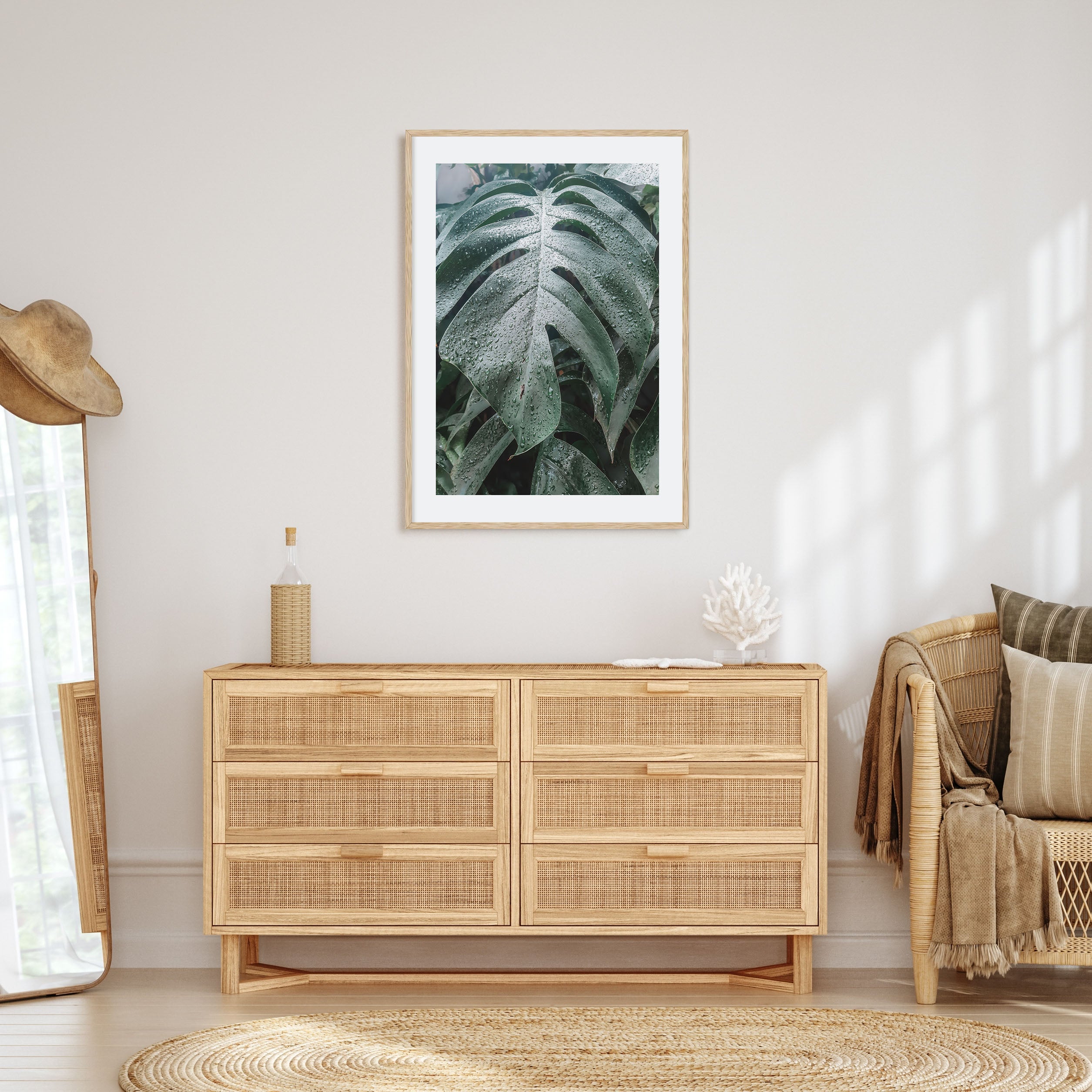 Monstera Leaf Photo Color Poster