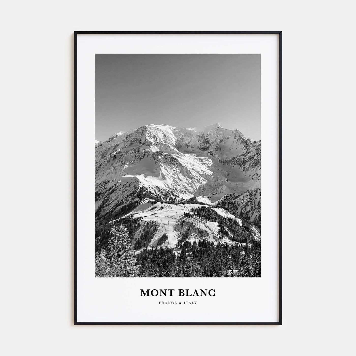 Mont Blanc Portrait B&W Poster