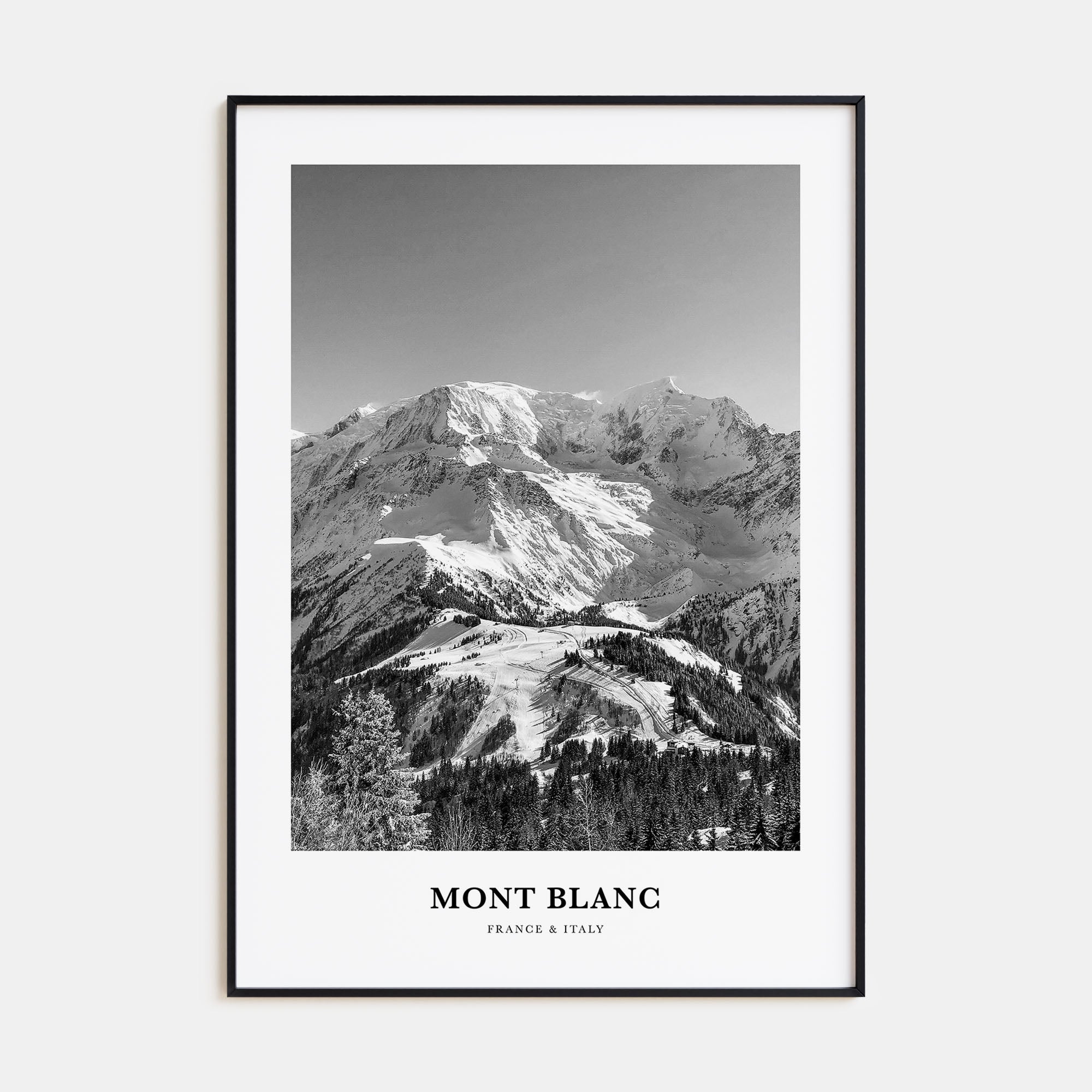 Mont Blanc Portrait B&W Poster