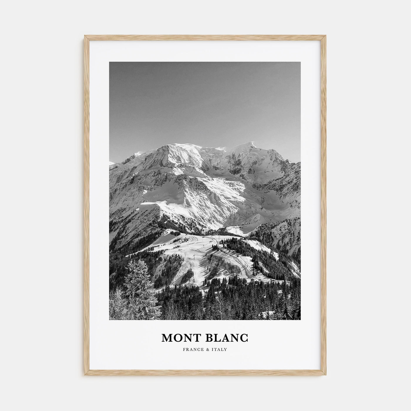 Mont Blanc Portrait B&W Poster