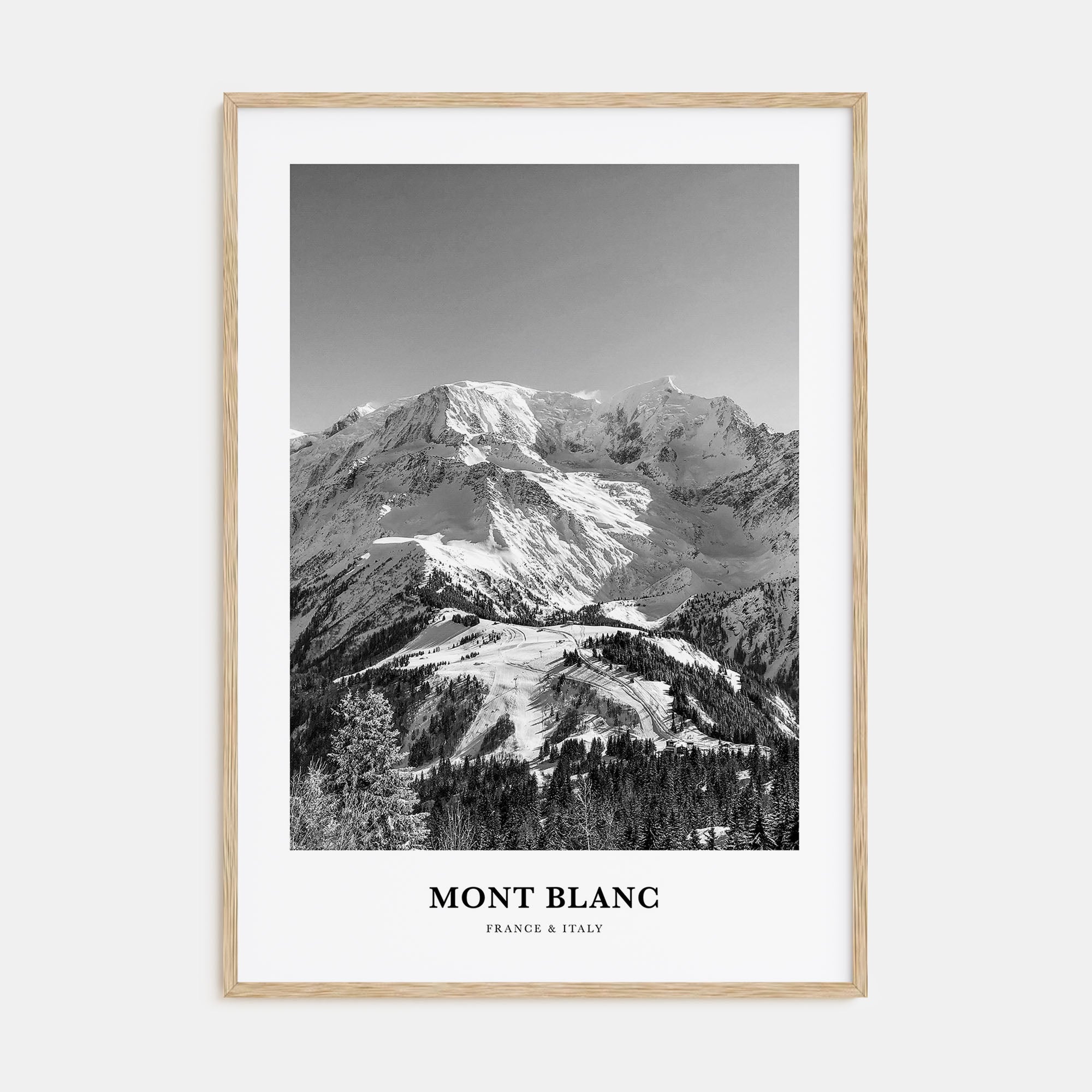 Mont Blanc Portrait B&W Poster