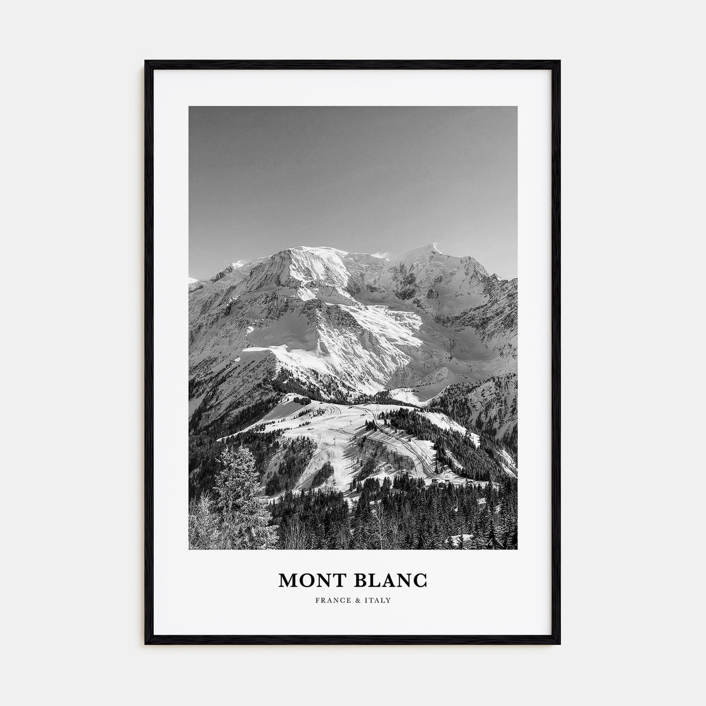 Mont Blanc Portrait B&W Poster