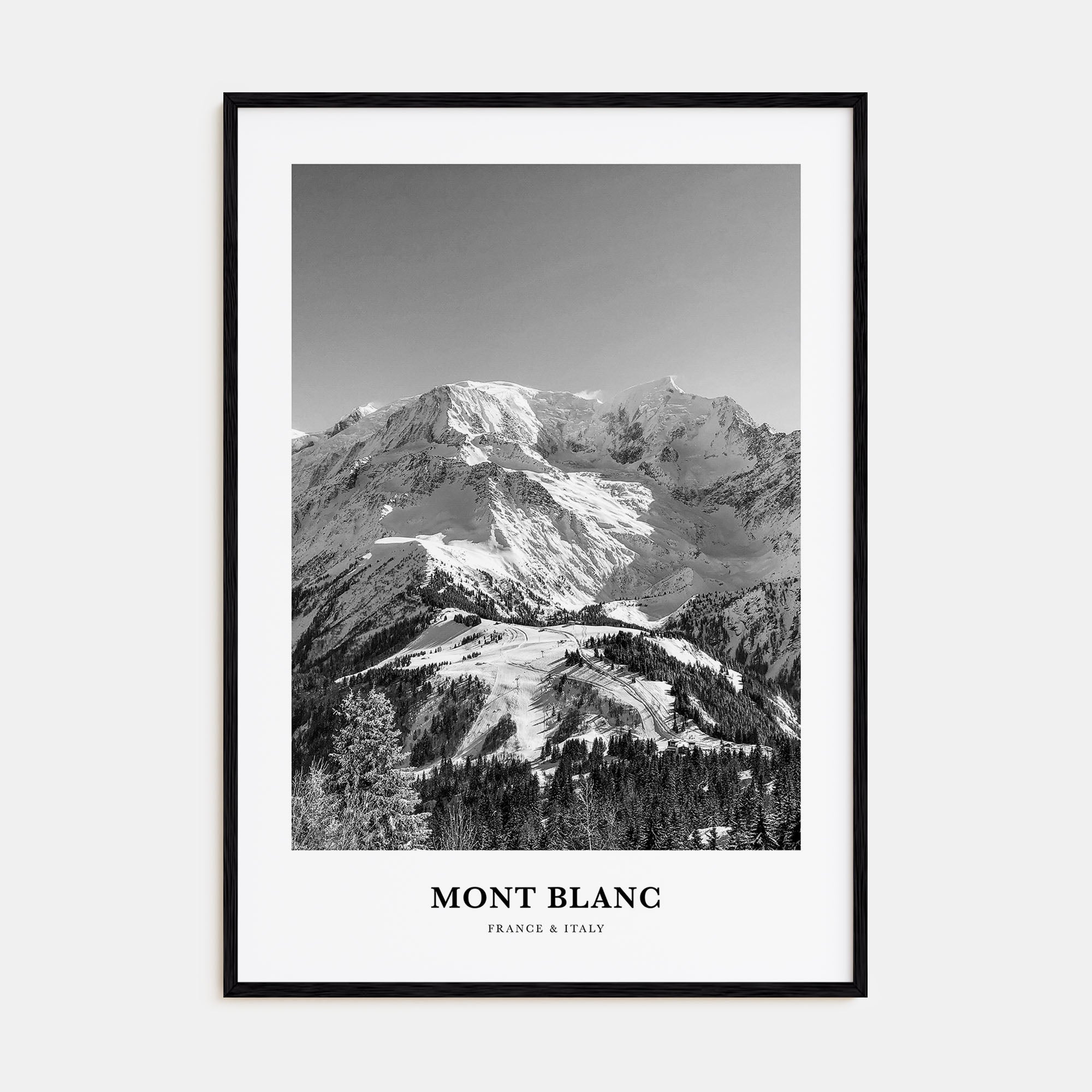 Mont Blanc Portrait B&W Poster