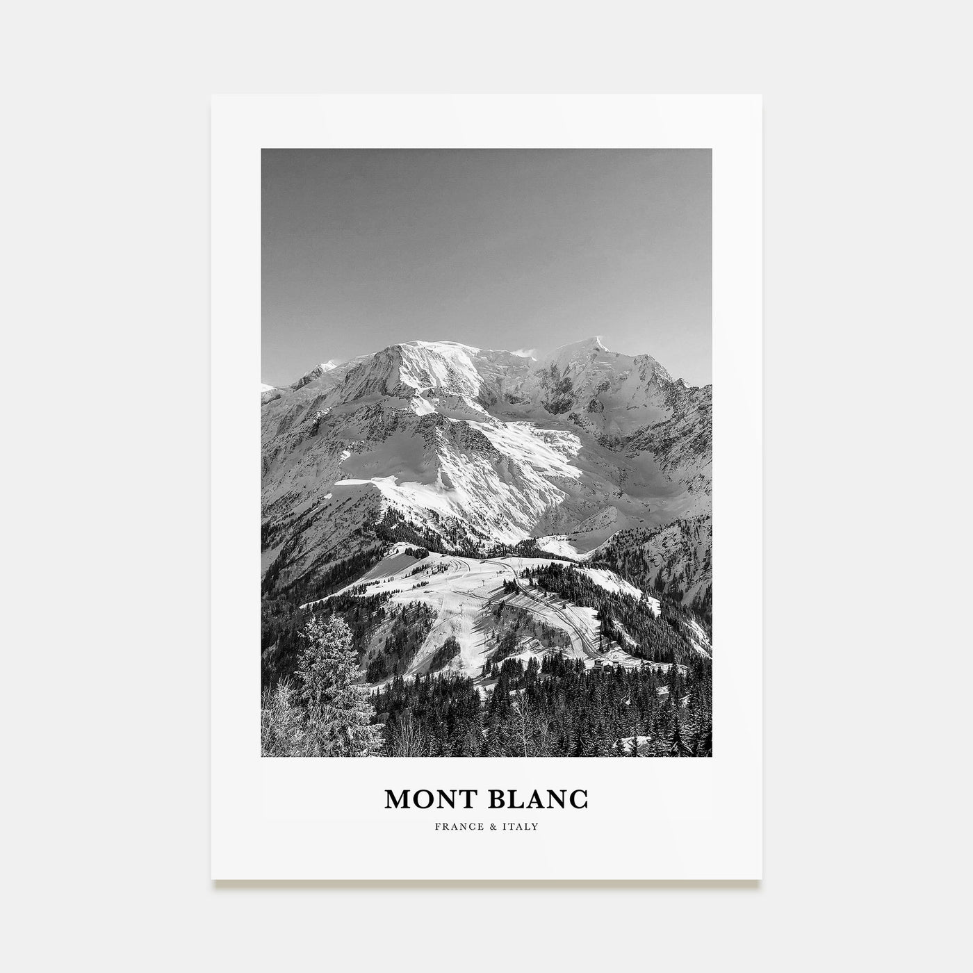 Mont Blanc Portrait B&W Poster