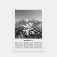 Mont Blanc Travel B&W Poster