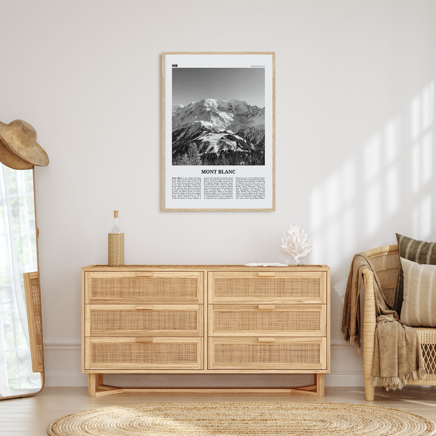 Mont Blanc Travel B&W Poster