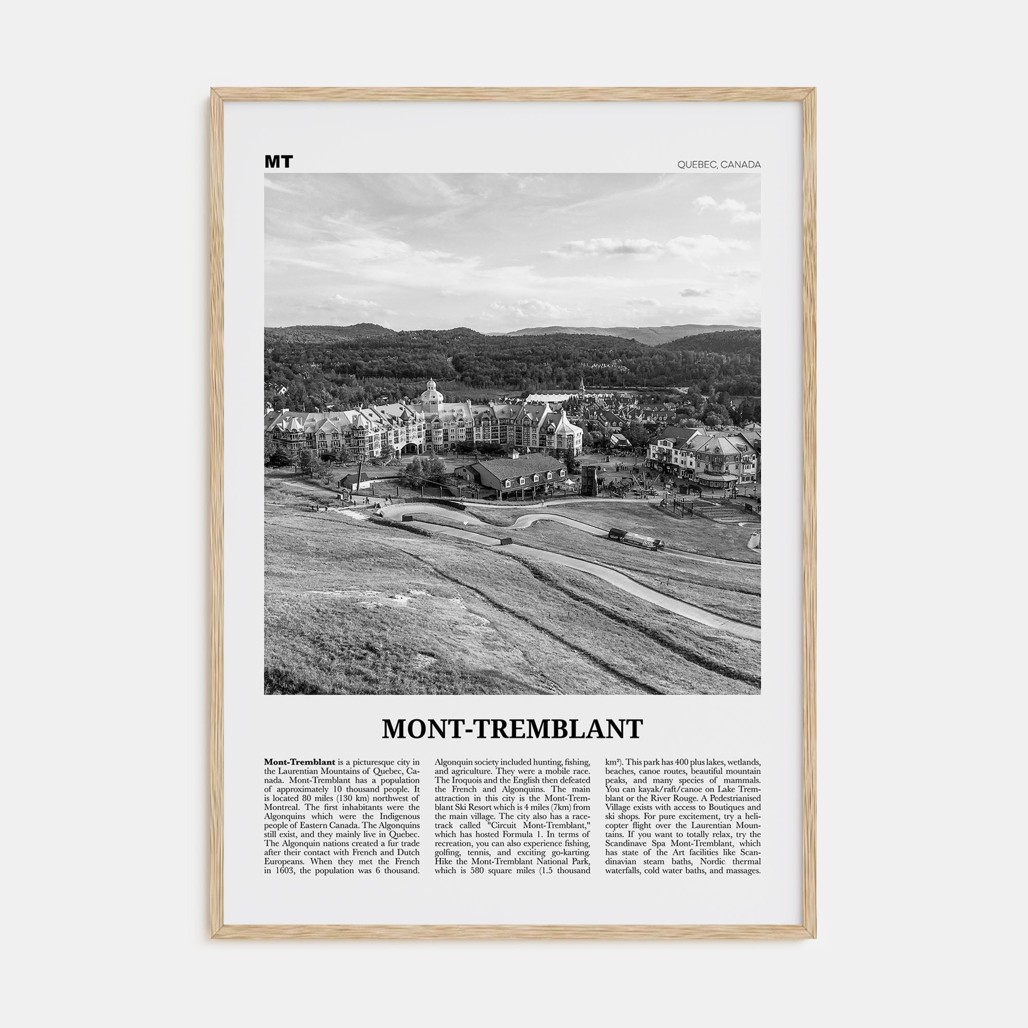 Mont-Tremblant Travel B&W Poster