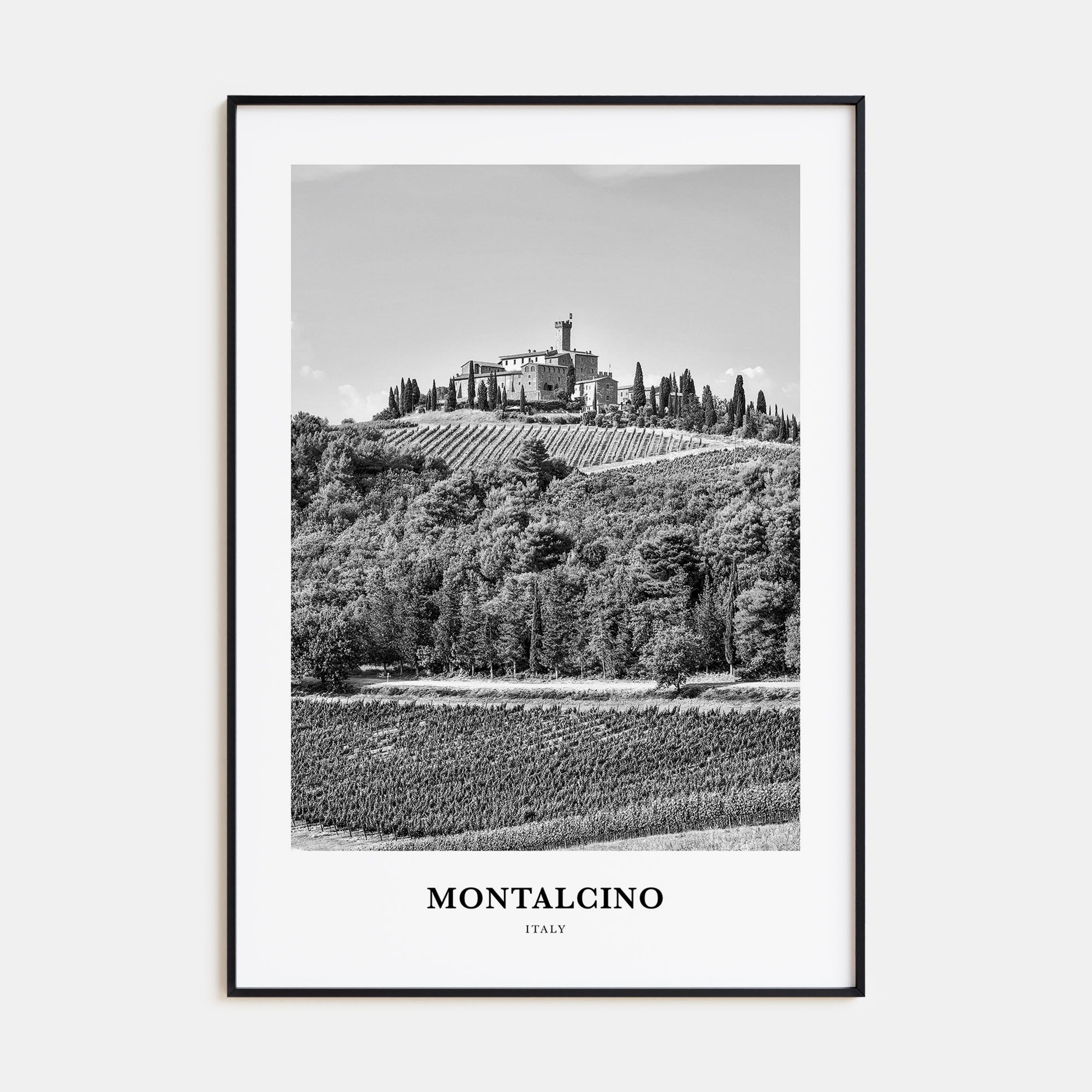 Montalcino Portrait B&W Poster