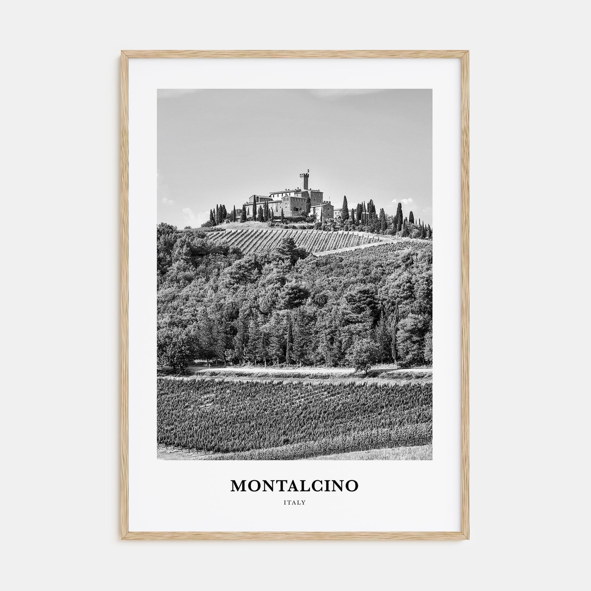 Montalcino Portrait B&W Poster