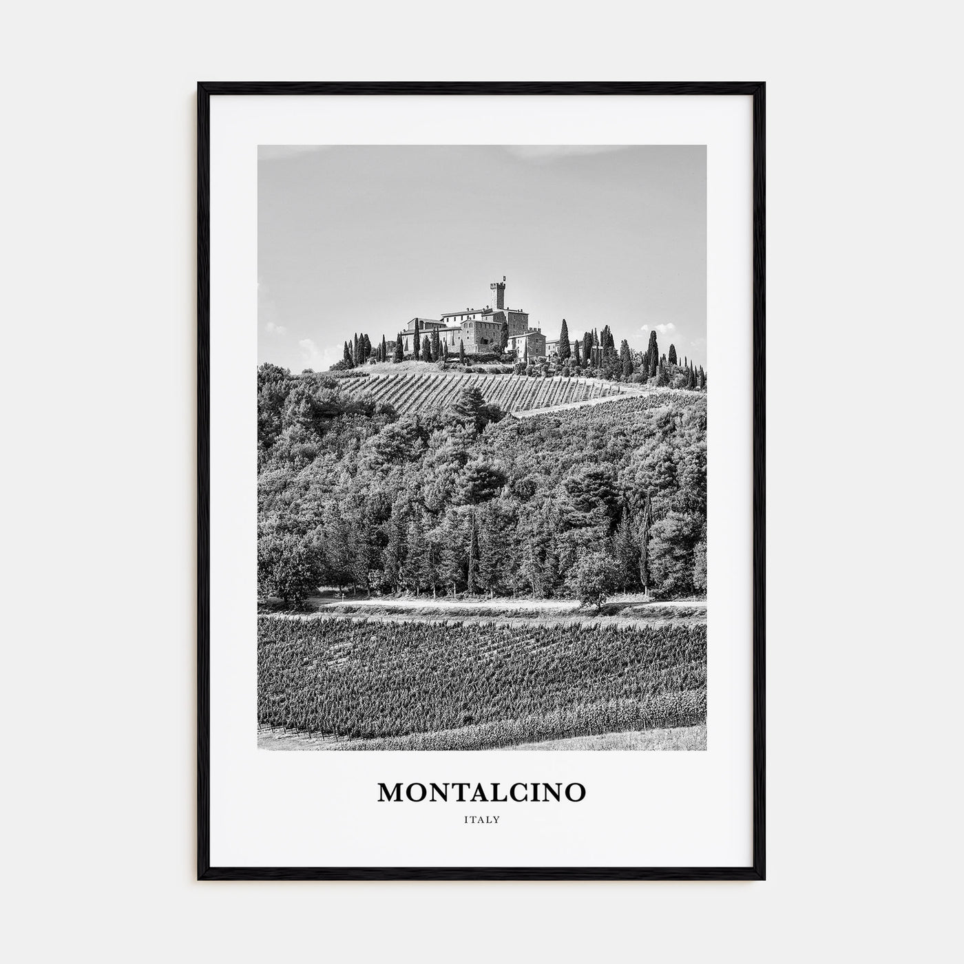 Montalcino Portrait B&W Poster