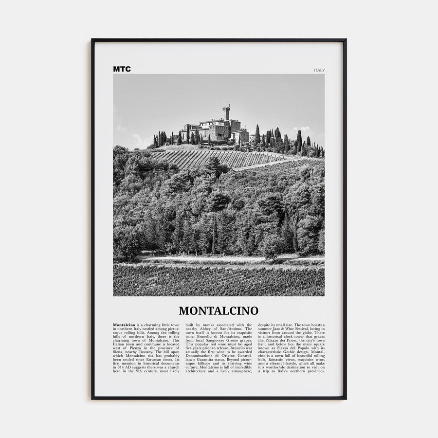Montalcino Travel B&W Poster