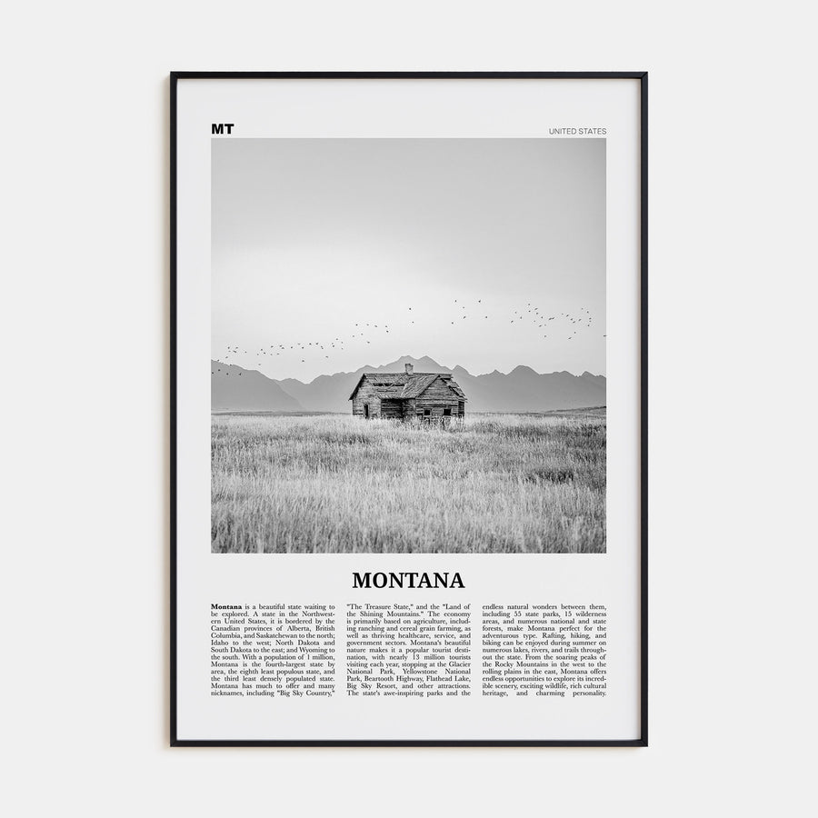 Montana Travel B&W No 2 Poster