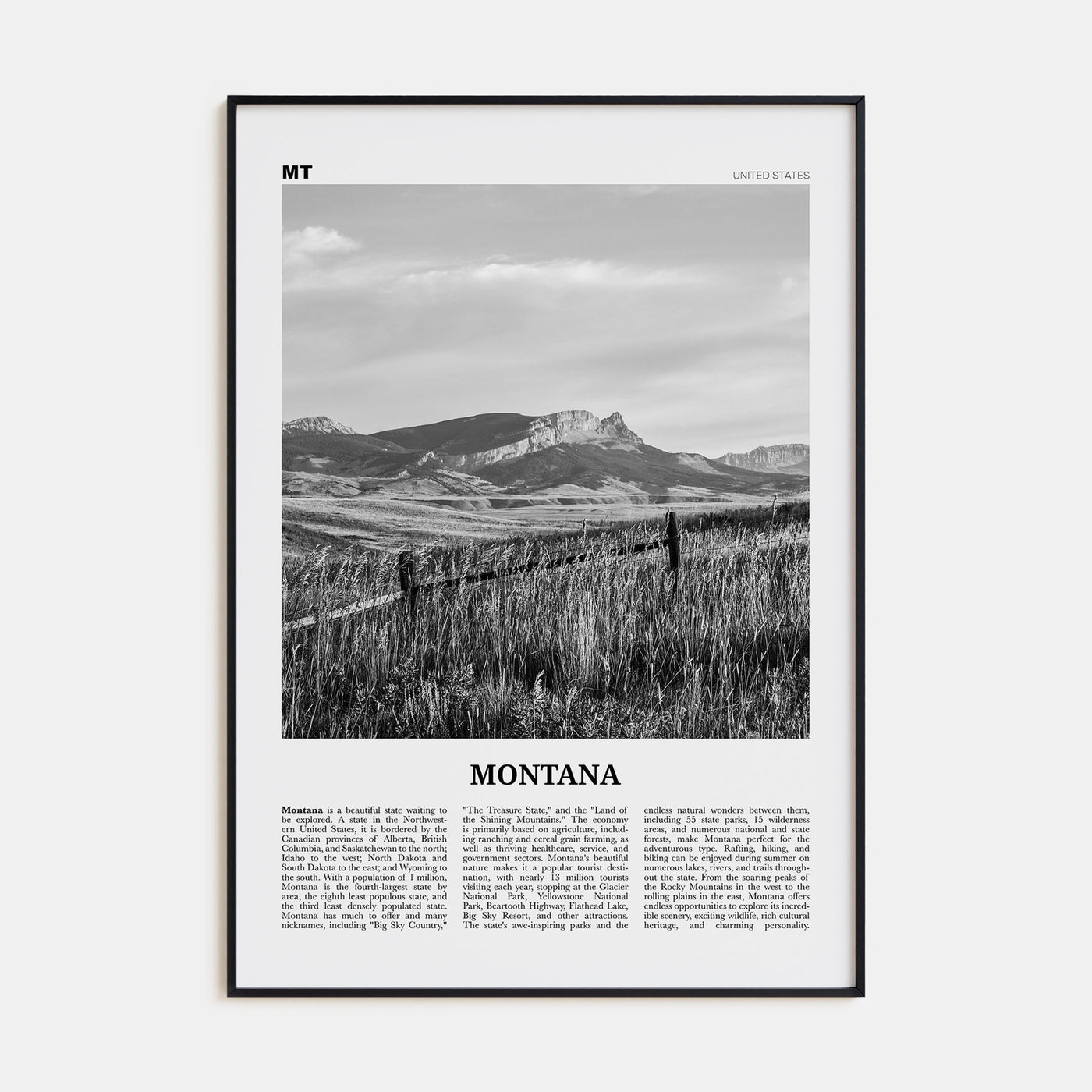Montana Travel B&W No 3 Poster