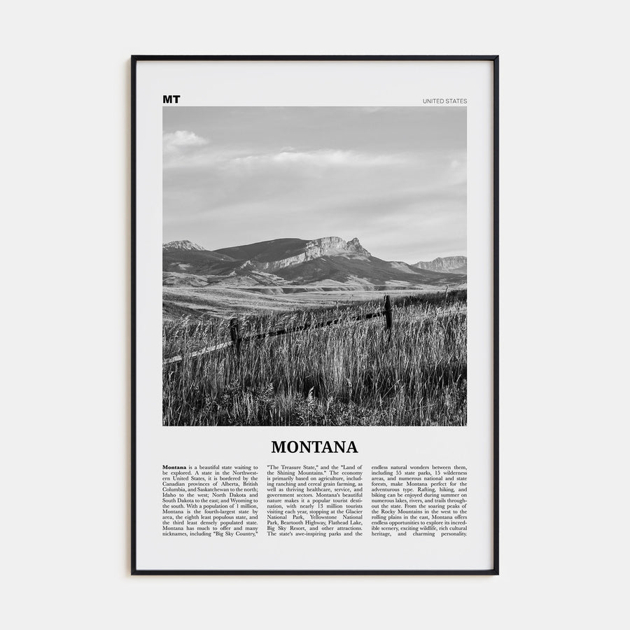 Montana Travel B&W No 3 Poster