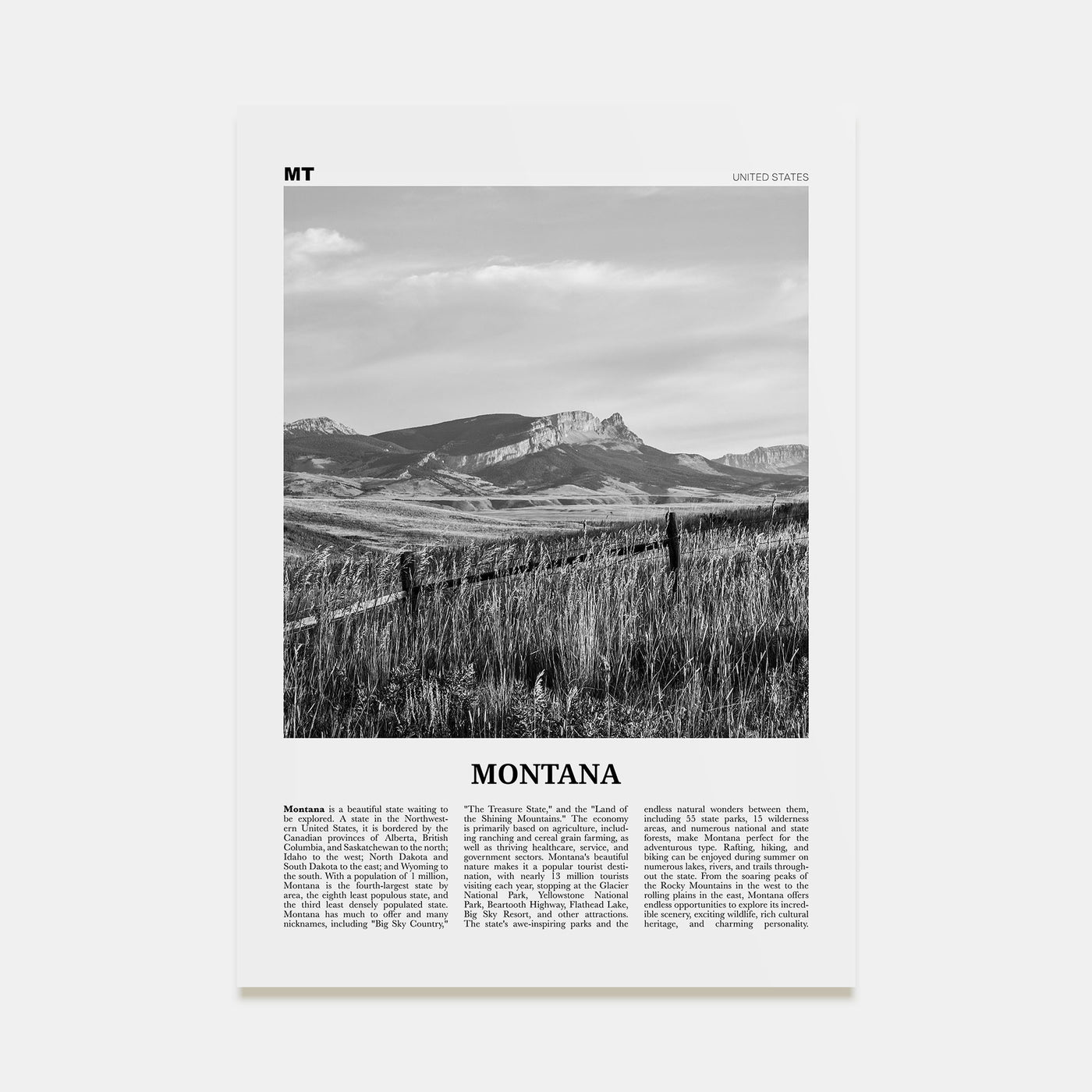Montana Travel B&W No 3 Poster
