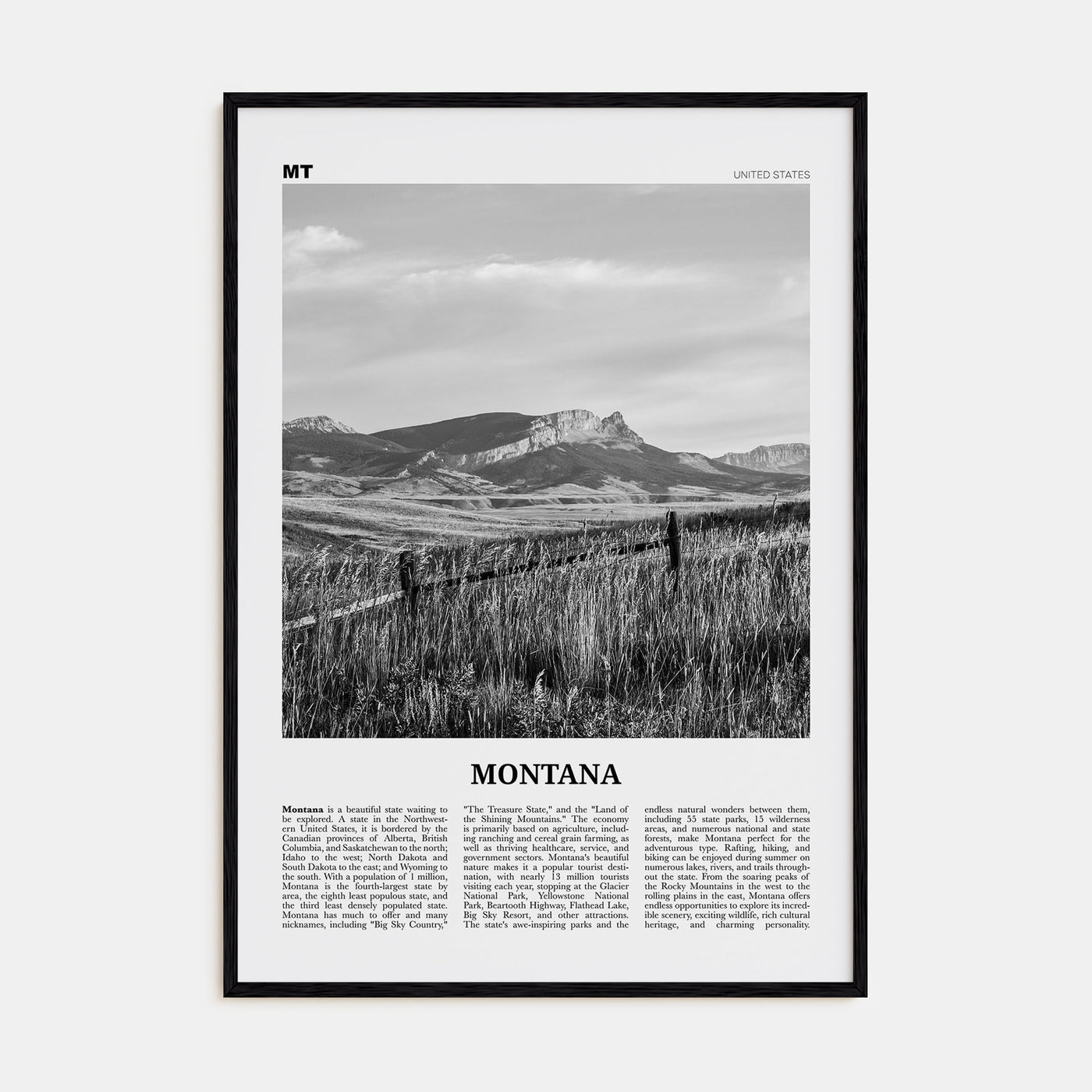 Montana Travel B&W No 3 Poster