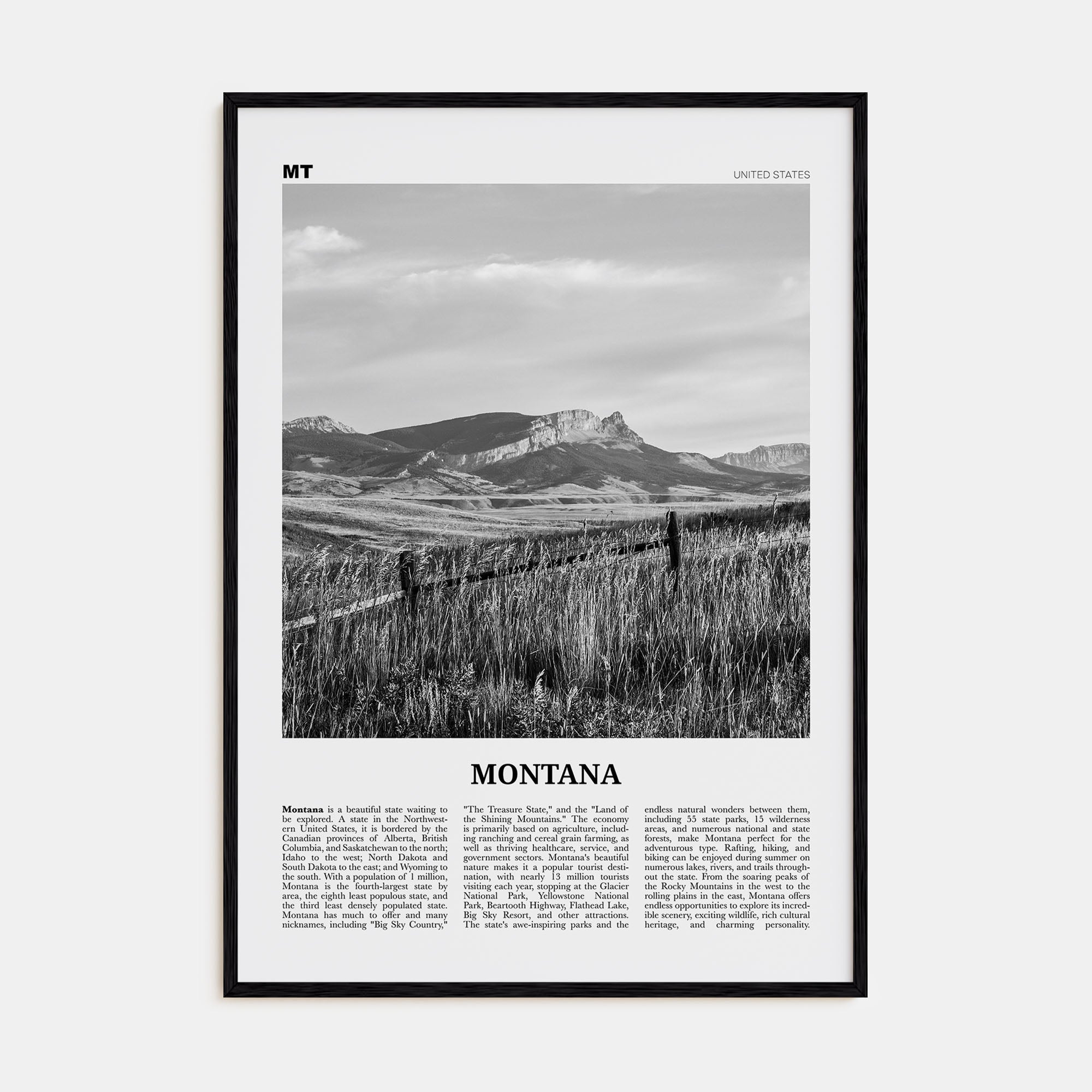 Montana Travel B&W No 3 Poster