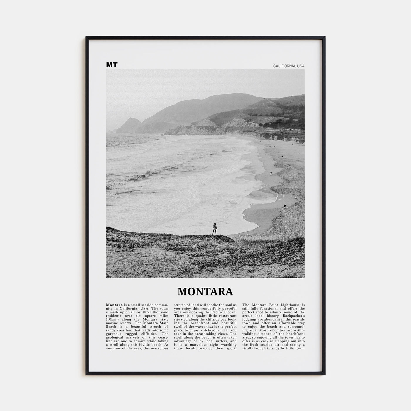 Montara Travel B&W Poster