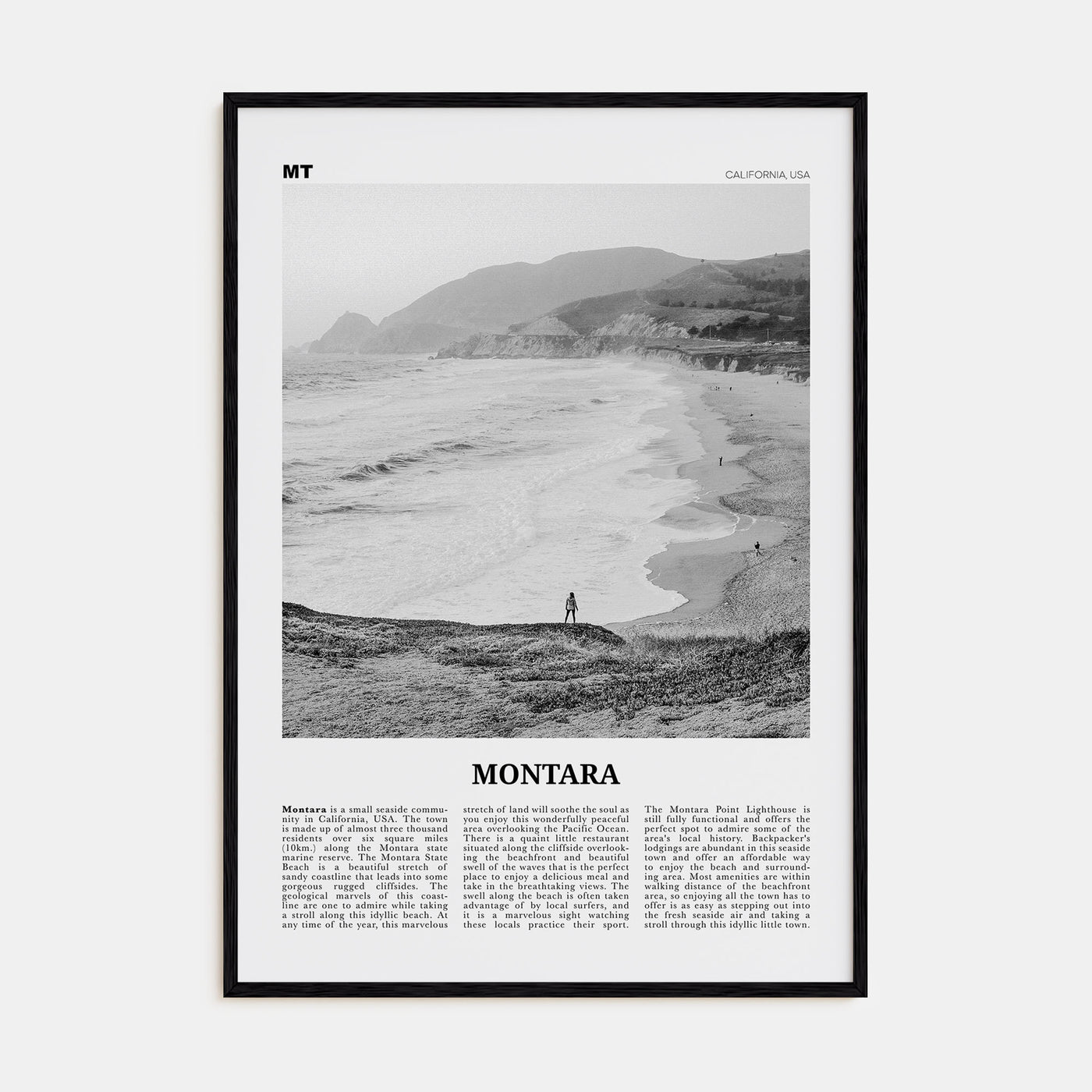 Montara Travel B&W Poster