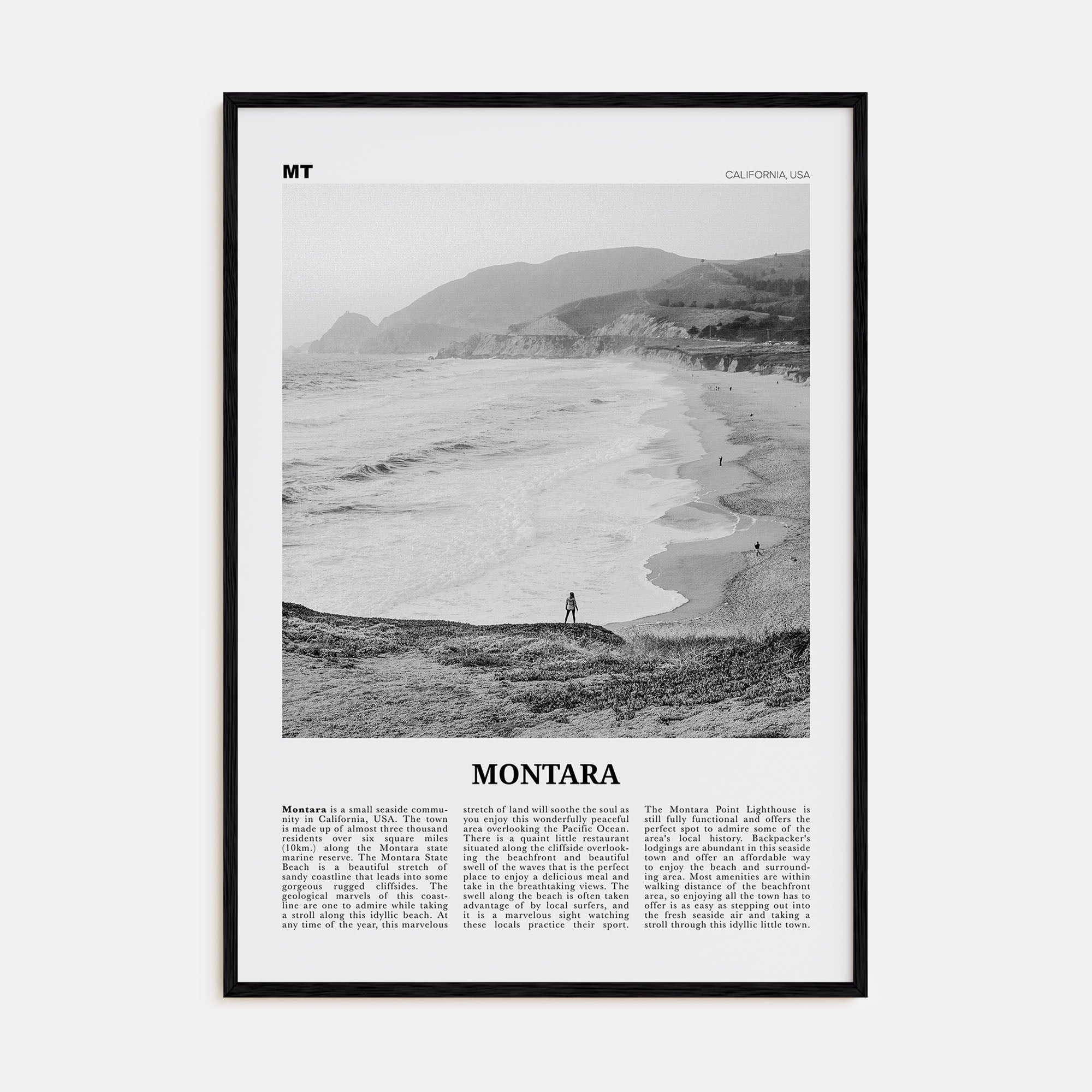 Montara Travel B&W Poster