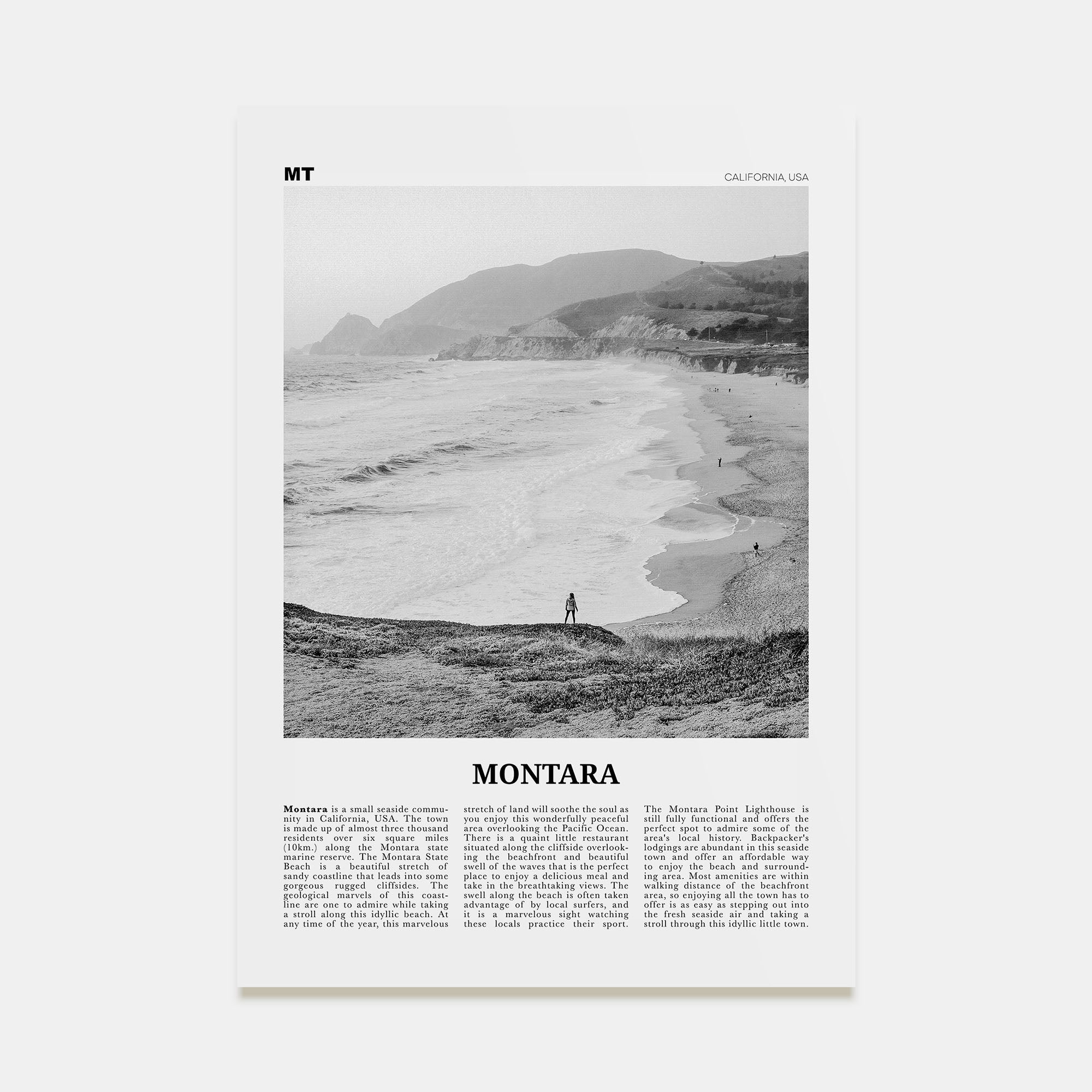 Montara Travel B&W Poster