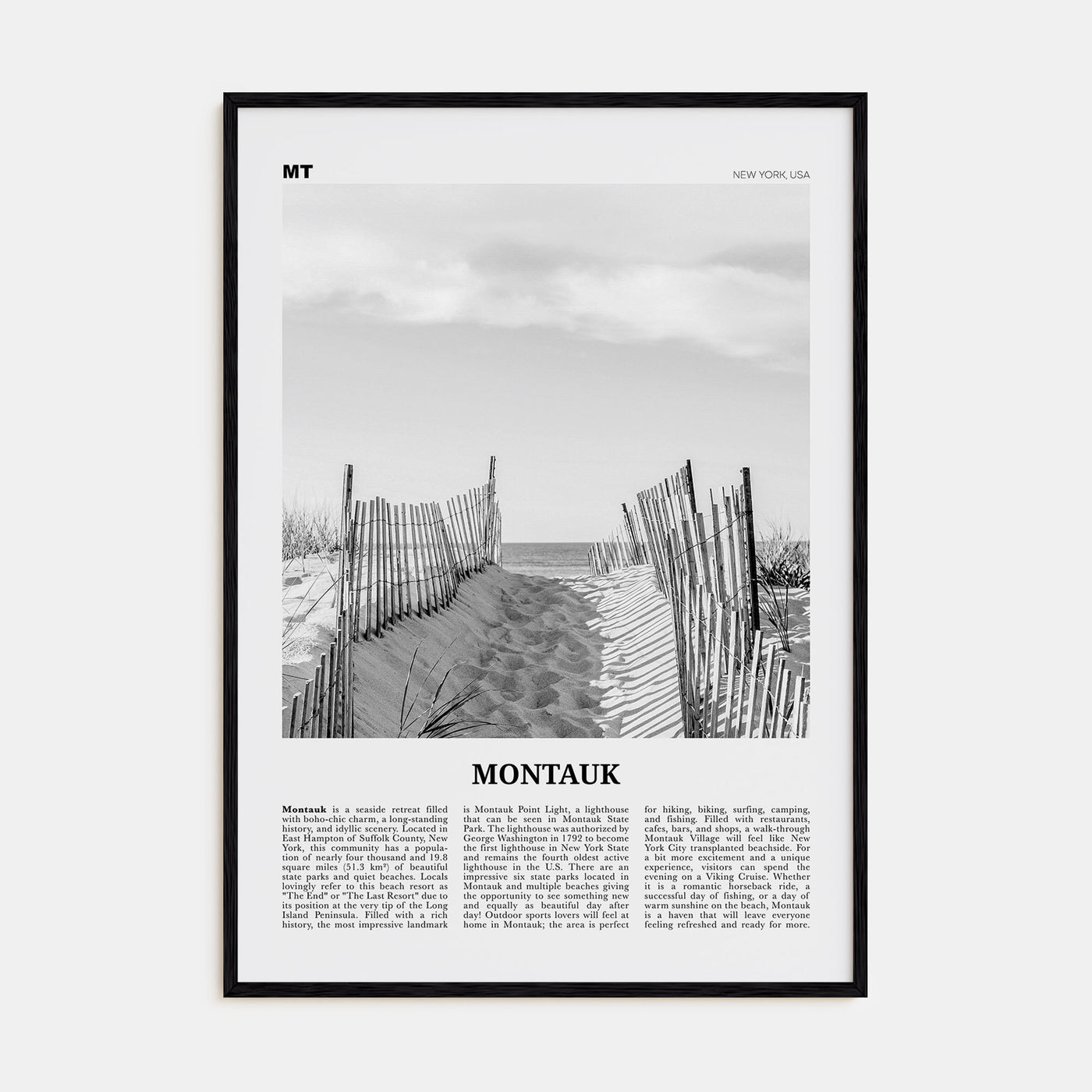 Montauk Travel B&W No 1 Poster