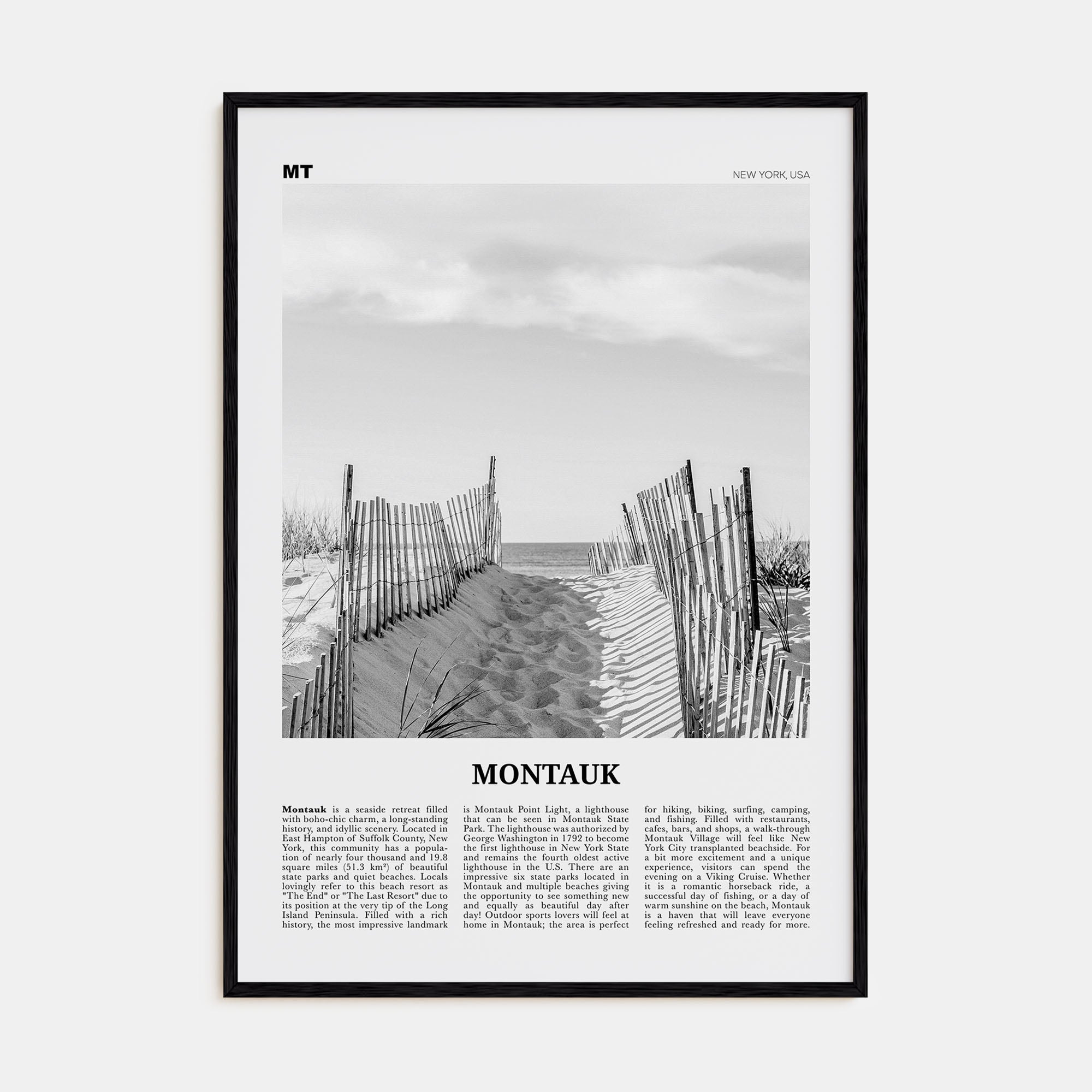 Montauk Travel B&W No 1 Poster