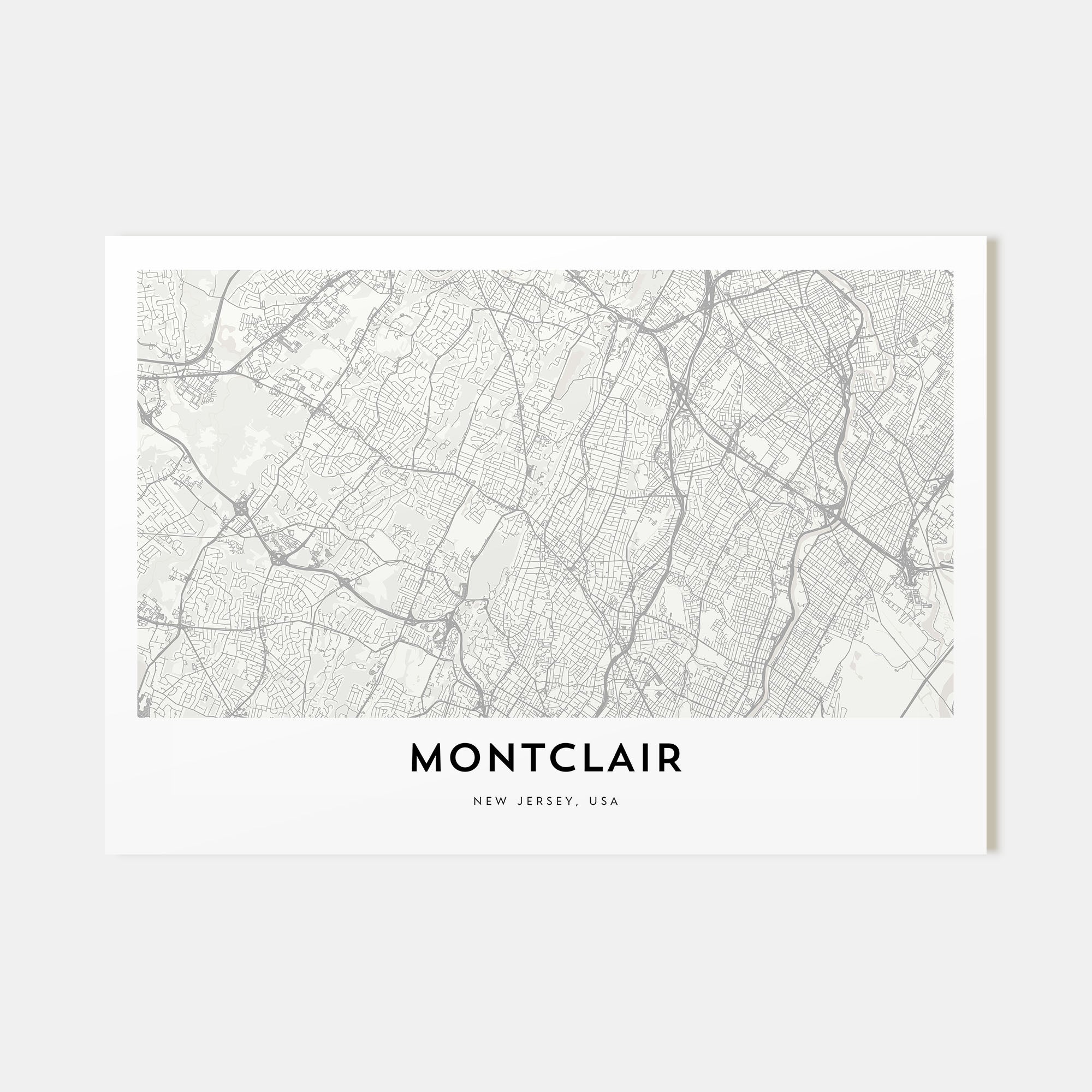 Montclair Map Landscape Poster