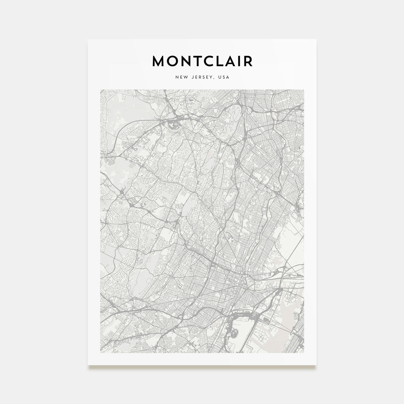 Montclair Map Portrait Poster