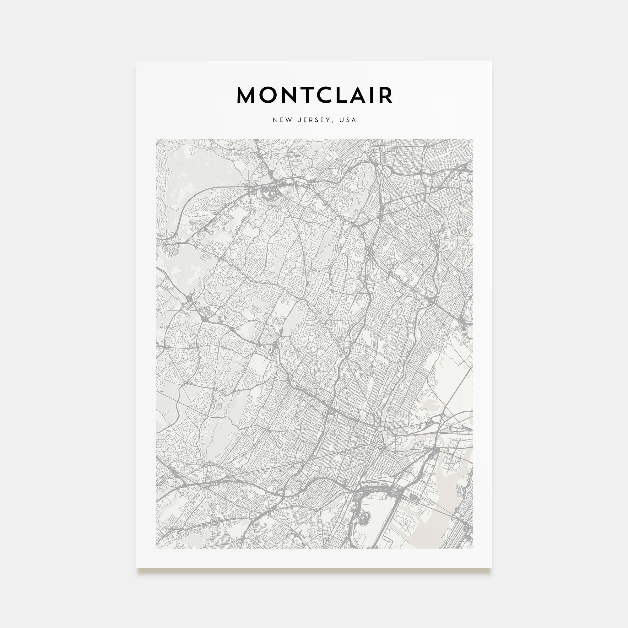 Montclair Map Portrait Poster