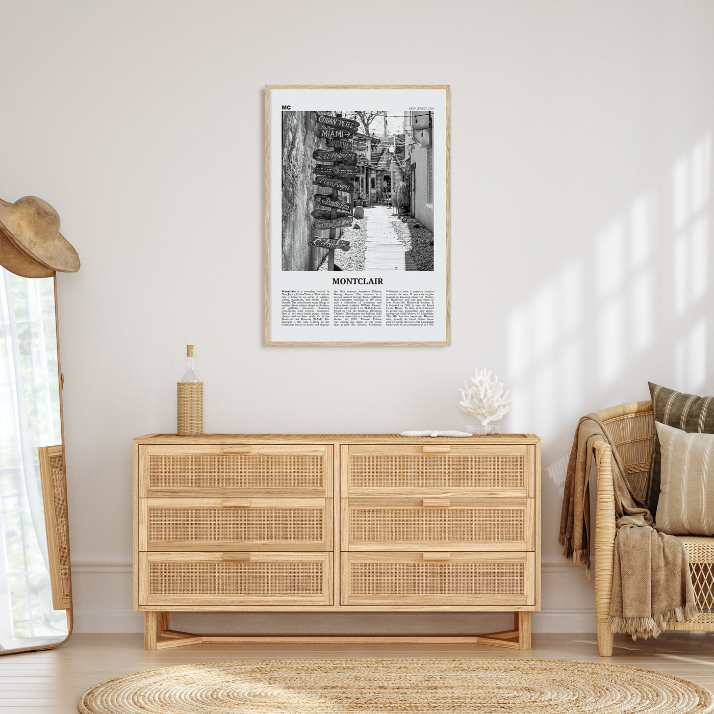 Montclair Travel B&W Poster