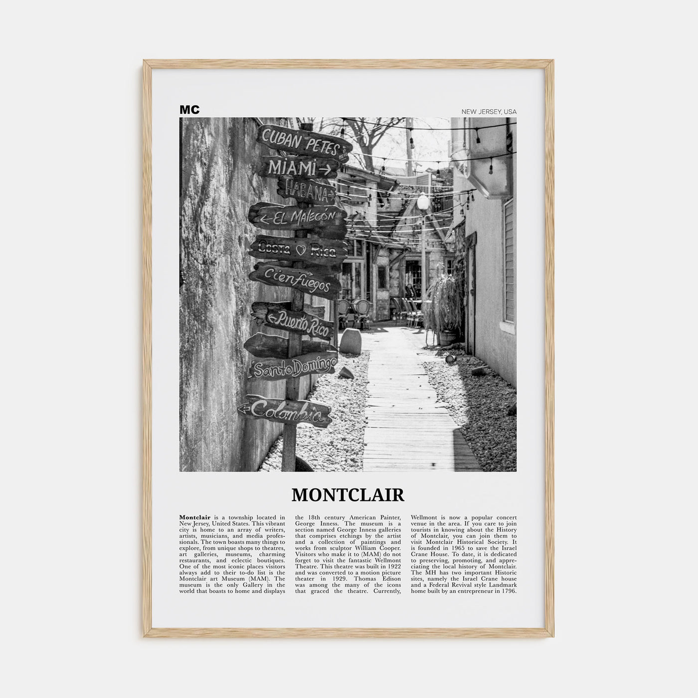 Montclair Travel B&W Poster