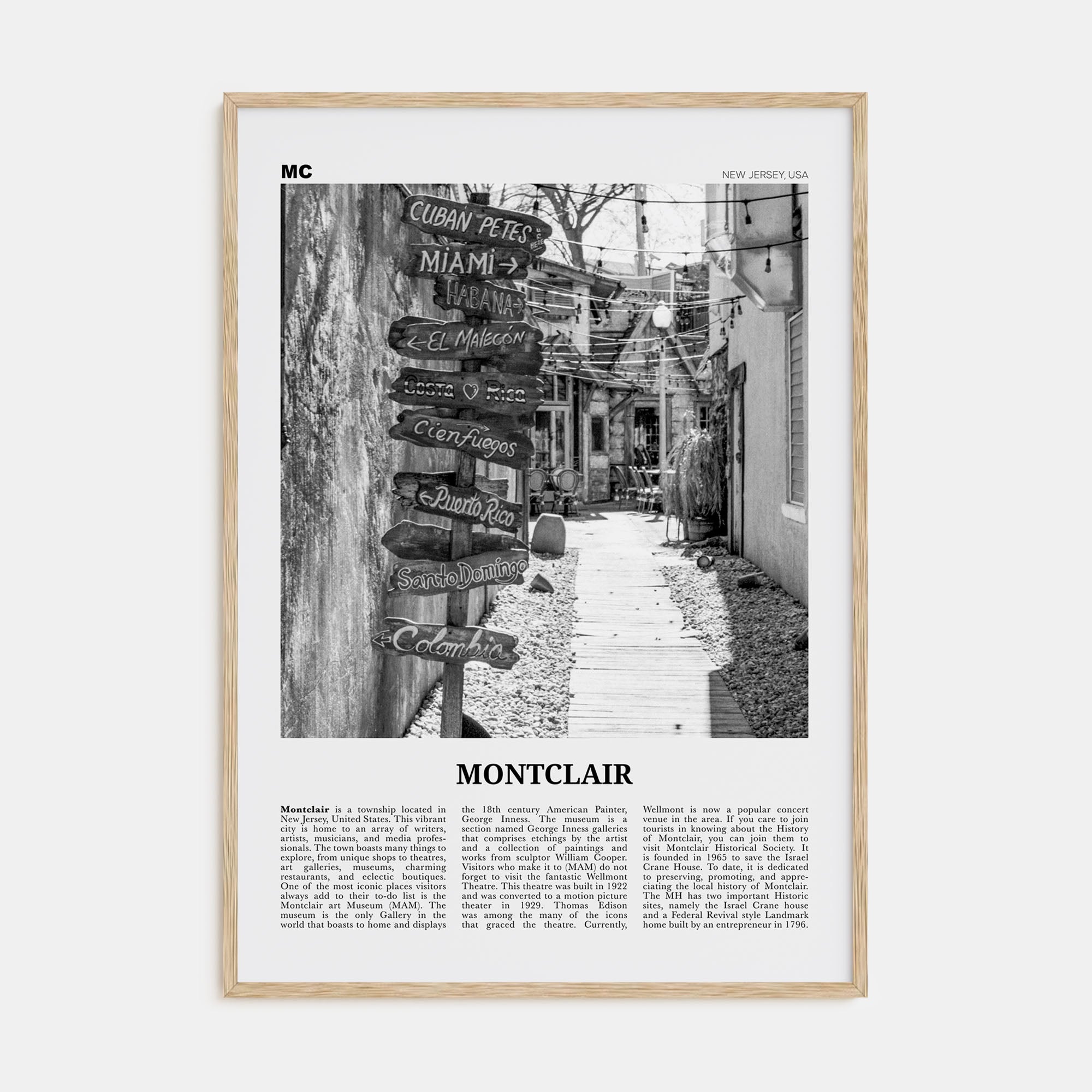 Montclair Travel B&W Poster