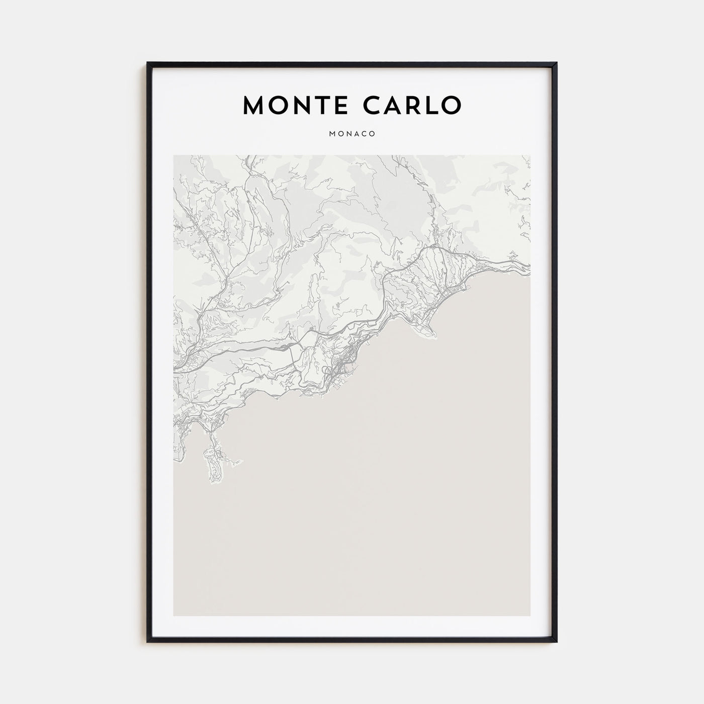 Monte Carlo Map Portrait Poster