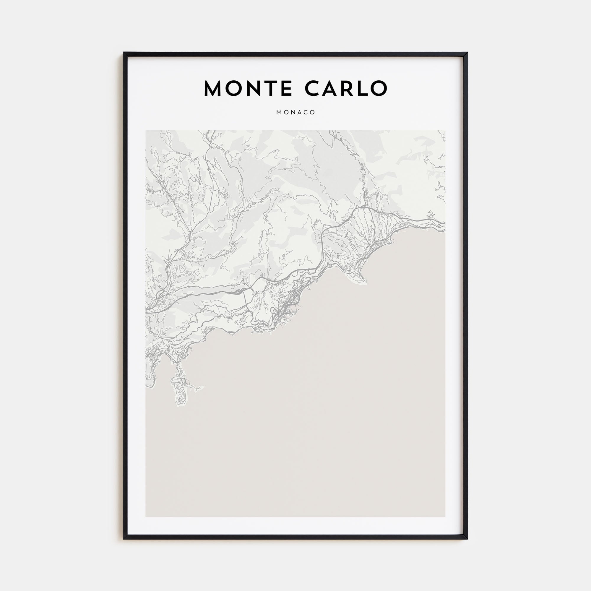 Monte Carlo Map Portrait Poster