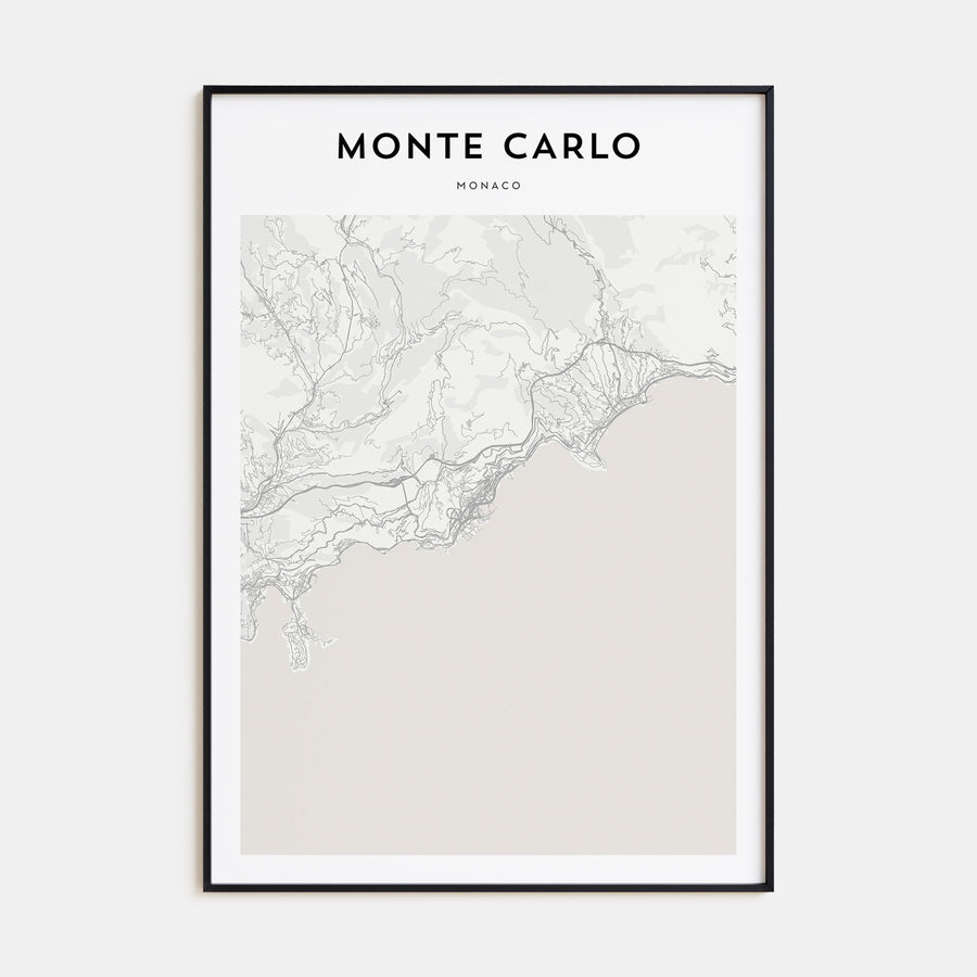 Monte Carlo Map Portrait Poster