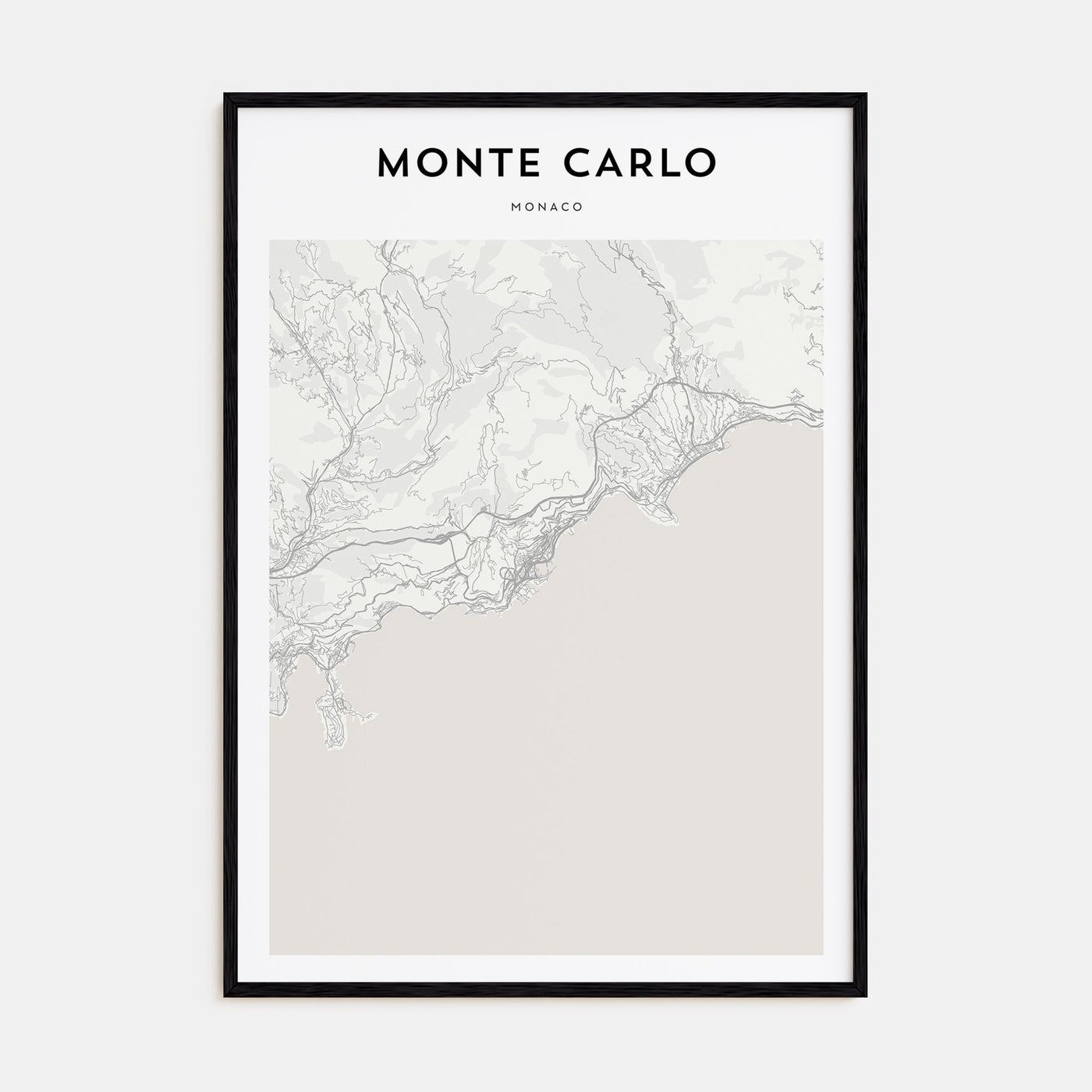 Monte Carlo Map Portrait Poster