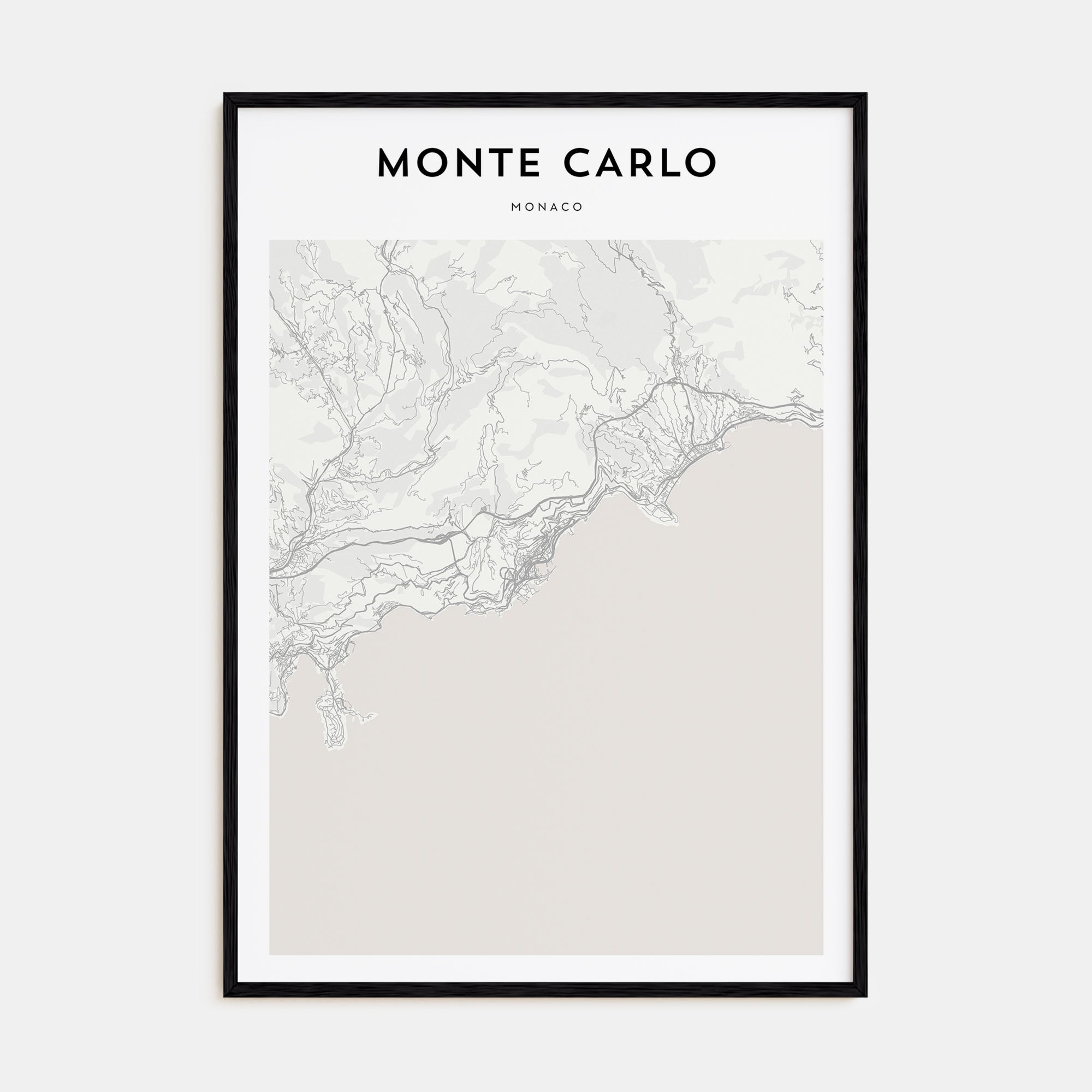 Monte Carlo Map Portrait Poster