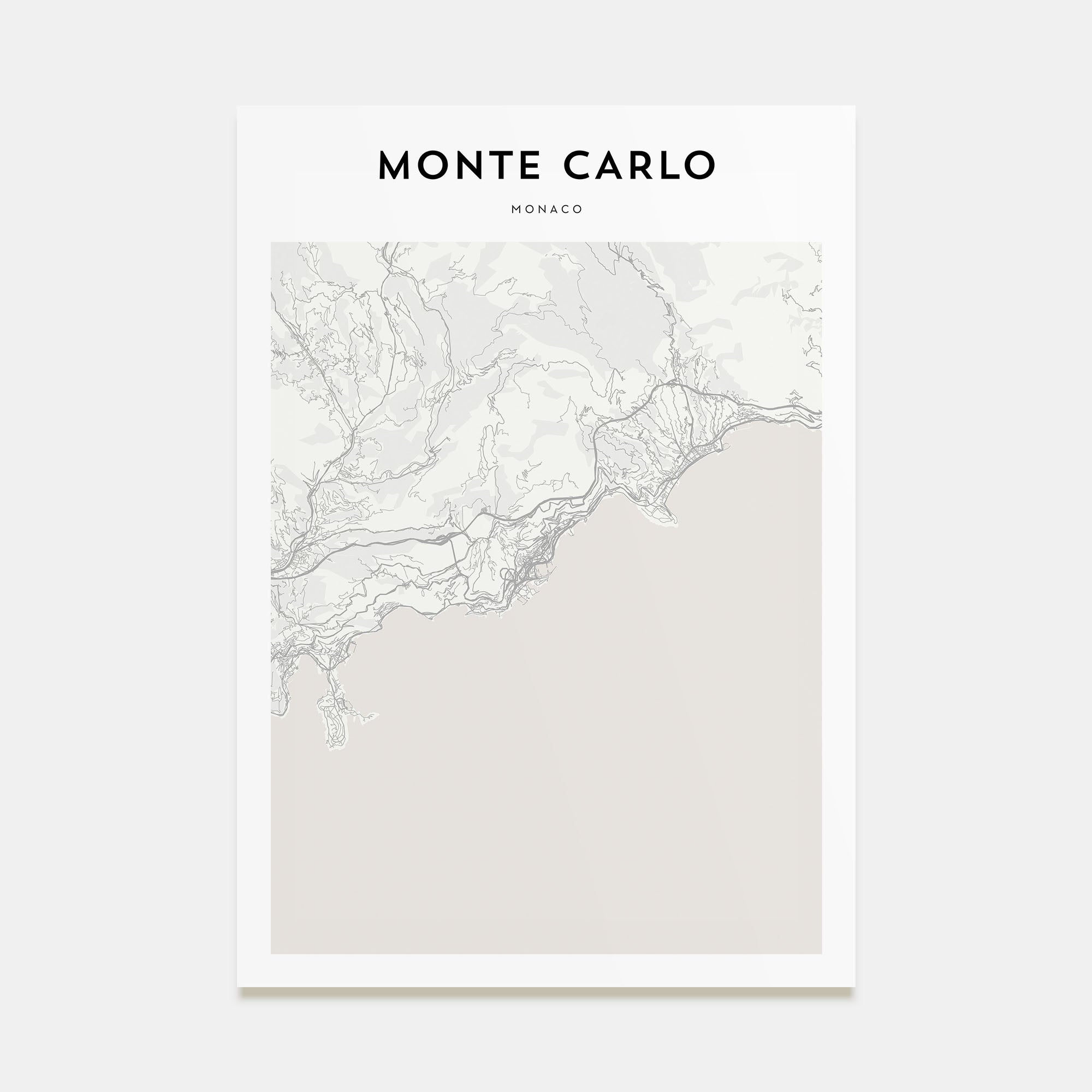 Monte Carlo Map Portrait Poster