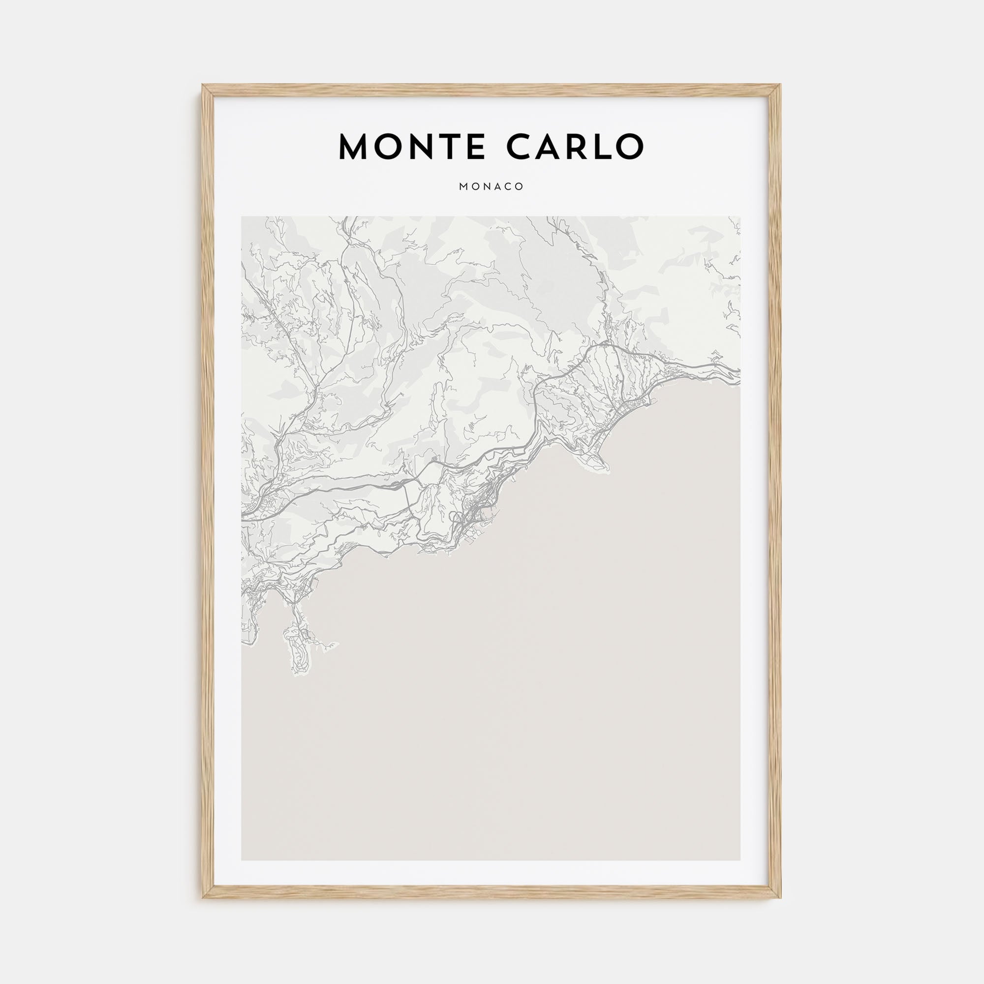 Monte Carlo Map Portrait Poster