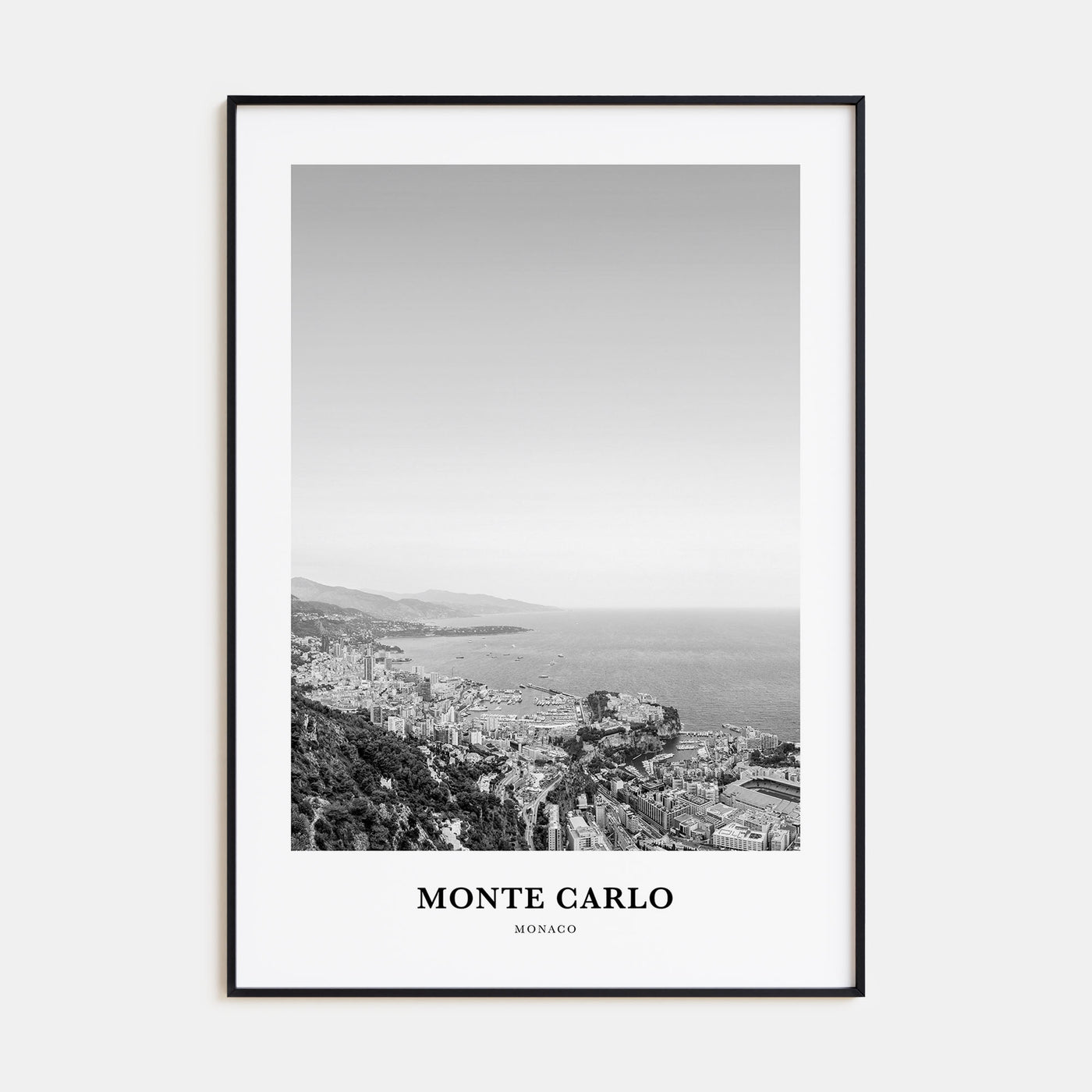 Monte Carlo Portrait B&W Poster