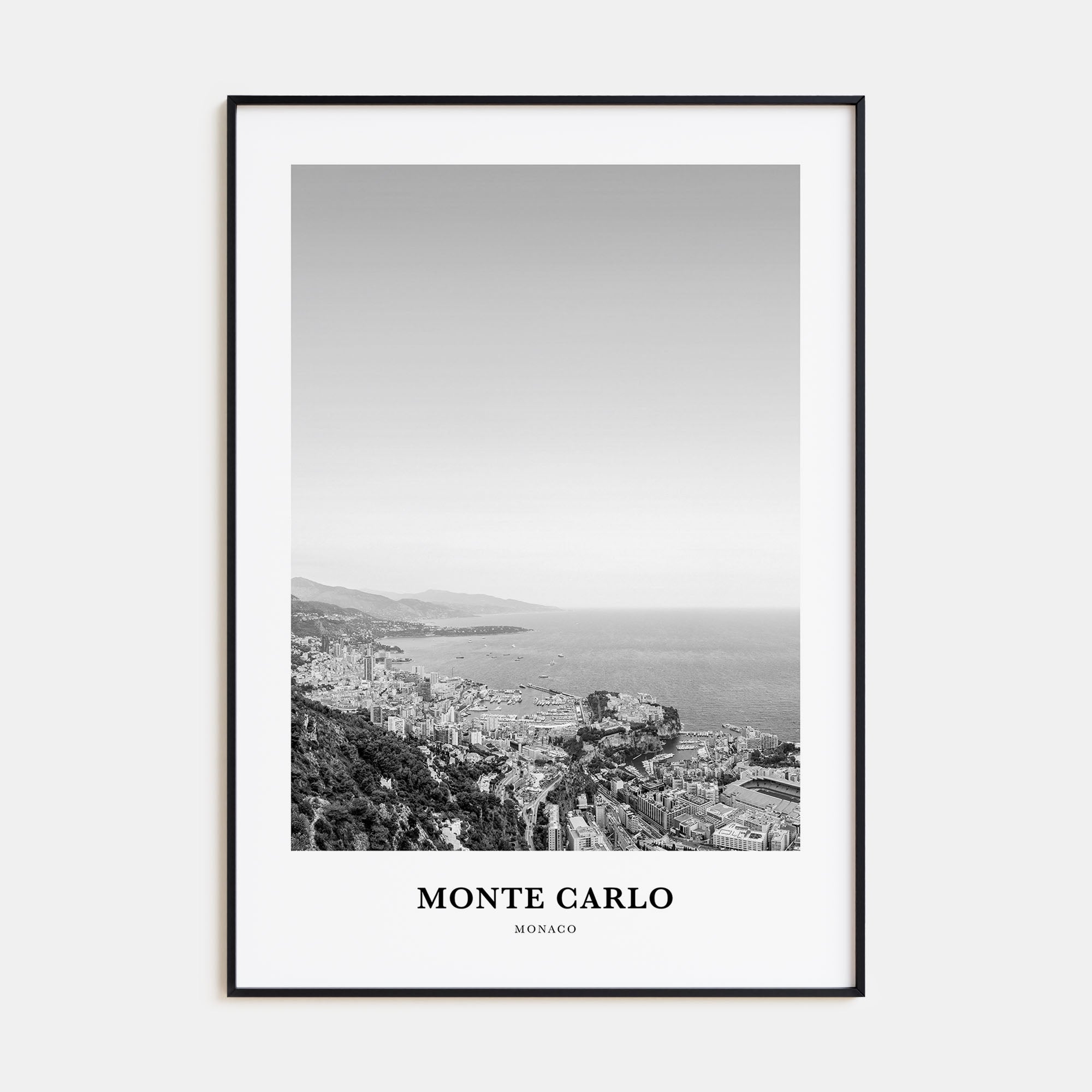 Monte Carlo Portrait B&W Poster