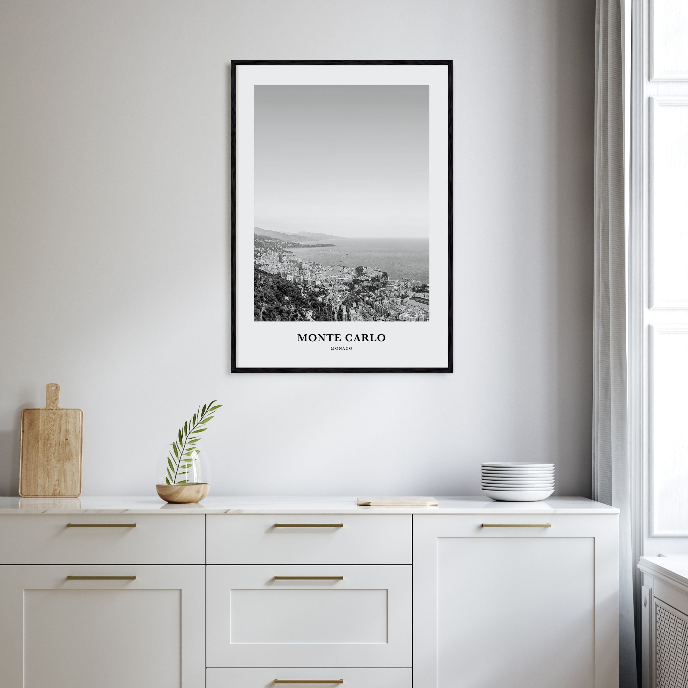 Monte Carlo Portrait B&W Poster